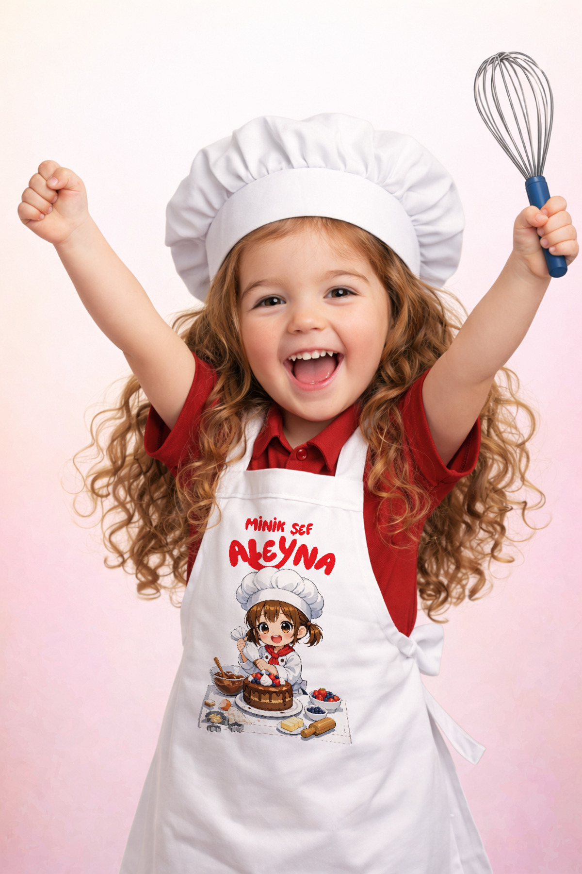 Kişiye Özel Çocuk Şef Önlüğü – İsim Yazılabilir Mutfak Önlüğü – K
