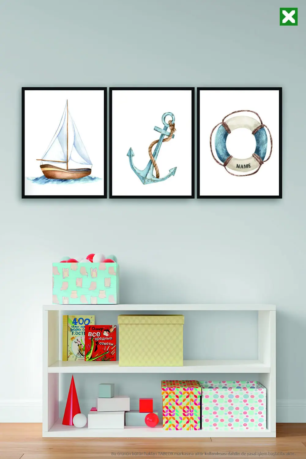 Kişiye Özel Denizcilik Temalı 3’lü Çerçeve Görünümlü Modern MDF T