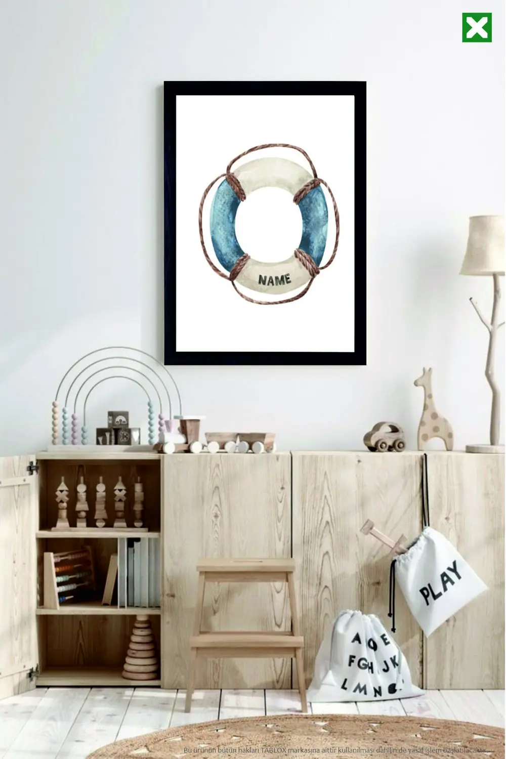 Kişiye Özel Denizcilik Temalı 3’lü Çerçeve Görünümlü Modern MDF T