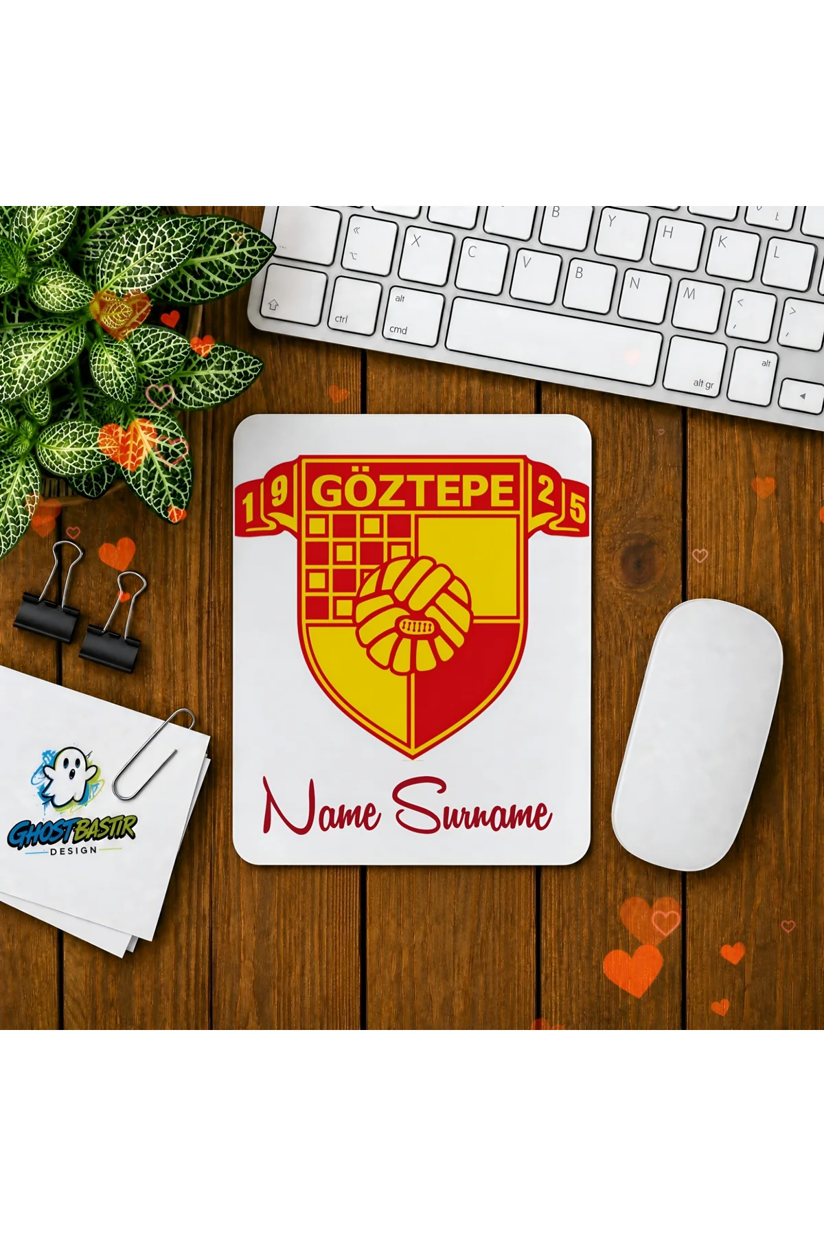 Kişiye Özel Göztepe Spor Baskılı Oyuncu Mousepad 0154