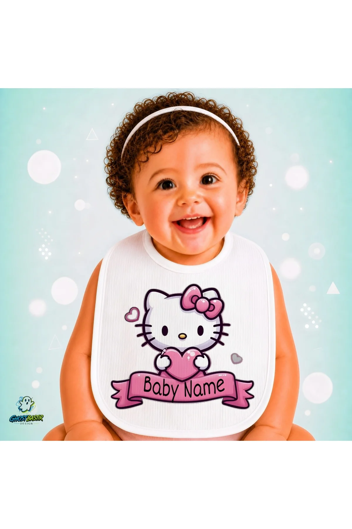 Kişiye Özel Hello Kitty Keten Bebek Mama Önlüğü – Yumuşak, Emici, Yıkanabilir, Özel Tasarım P083