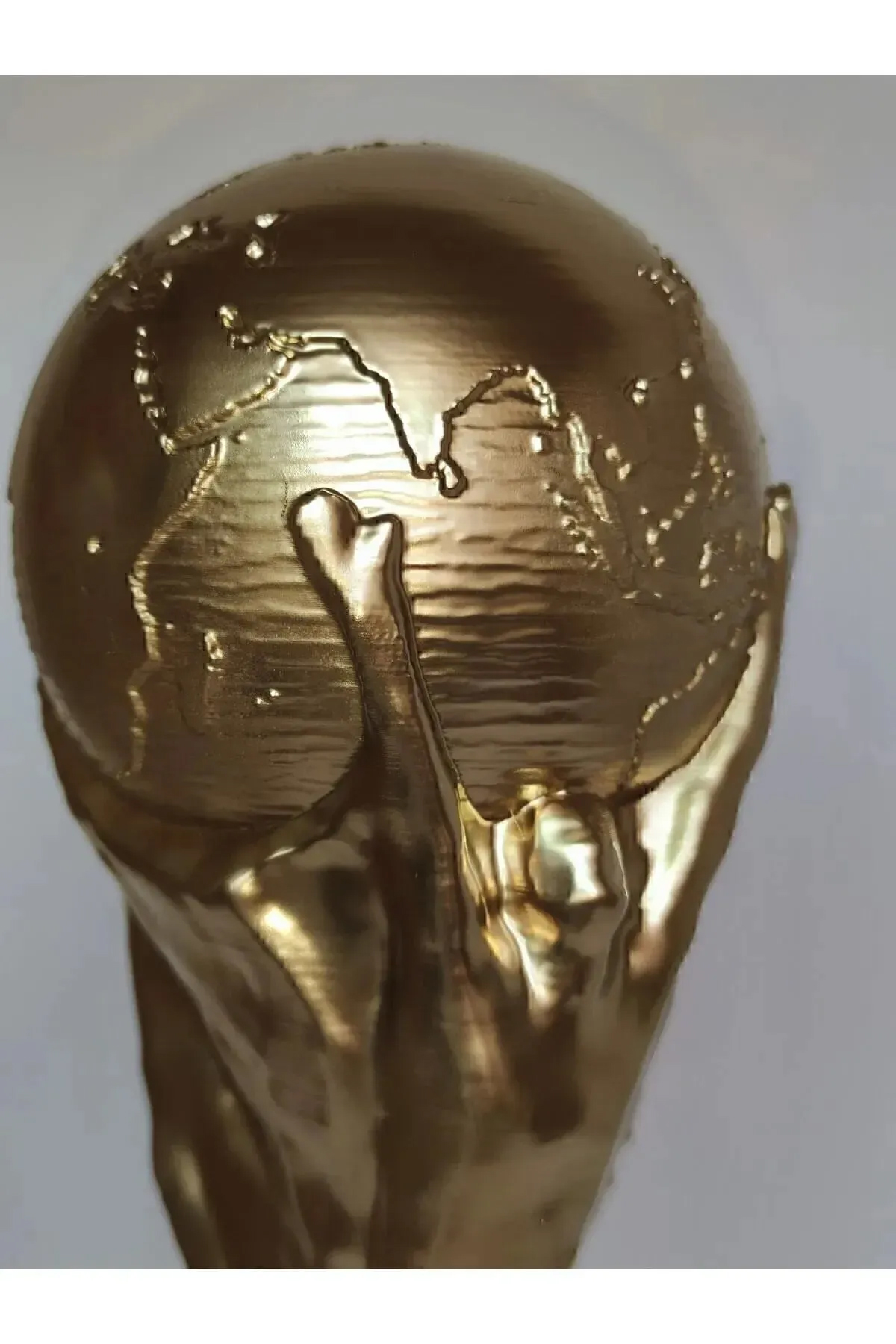 3D  Kişiye Özel İsim Baskili 23 Cm Boy Fifa Dünya Kupasi Gold Kaplama Messi Qatar Futbol