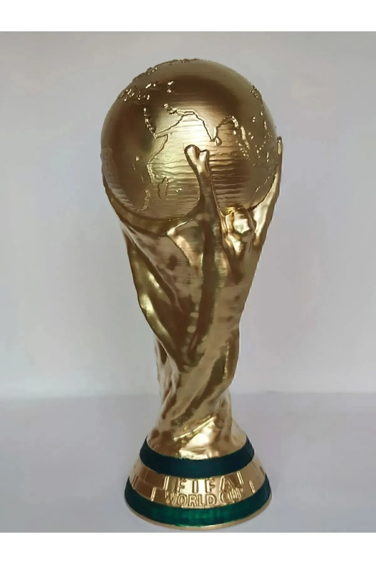 3D  Kişiye Özel İsim Baskili 23 Cm Boy Fifa Dünya Kupasi Gold Kaplama Messi Qatar Futbol