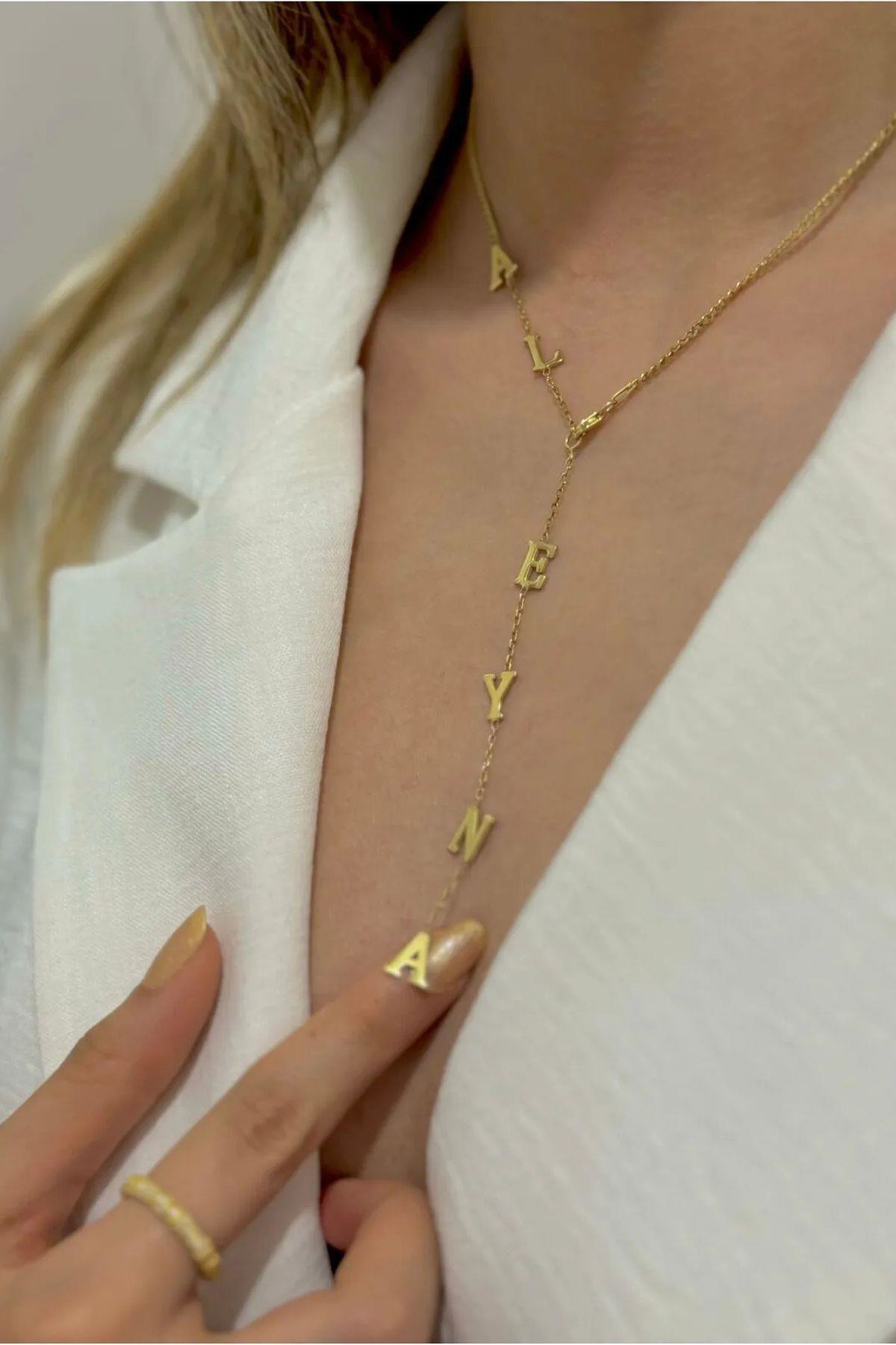 Beyisa Kişiye Özel İsimli Y Model Gümüş Kadın Kolye