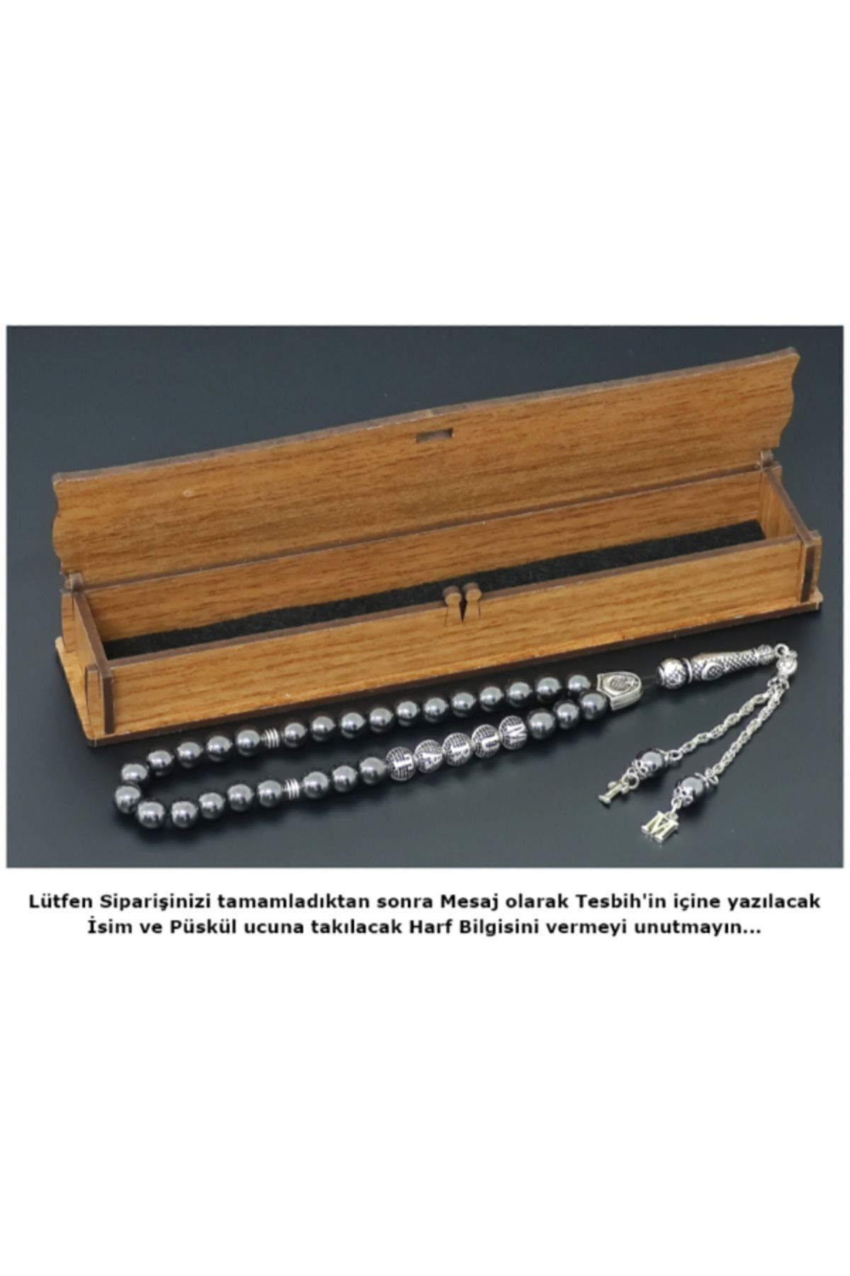 Tesbih Sakarya Kişiye Özel İsimli Tesbih - Hematit Taşı - Harfli Püsküllü Tesbih