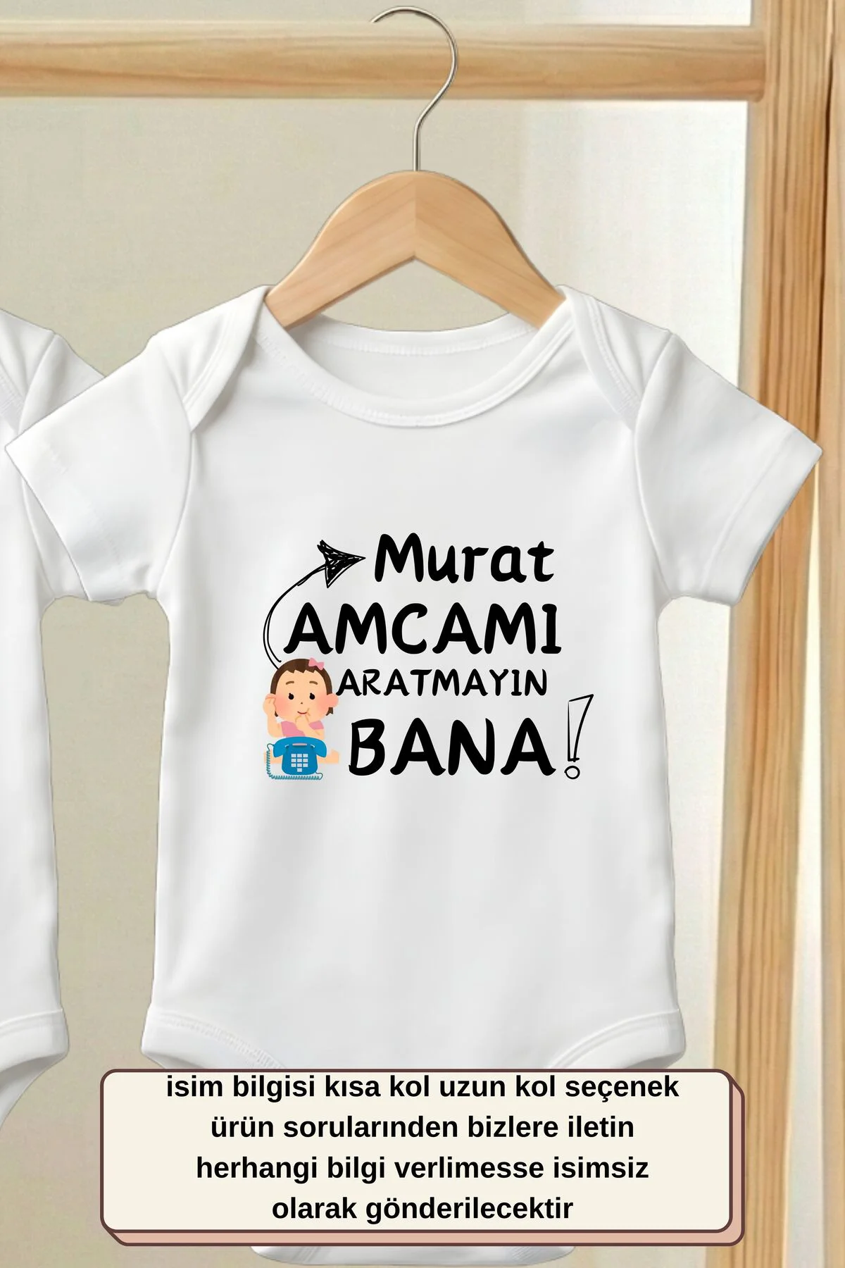 Kişiye Özel İsimli 3'lü Zıbın Seti: Eğlenceli Amca ve Dayı Tasarımlı Bebek Body Kişiye Özel İsimli 3'lü Zıbın Seti: Eğlenceli Amca ve Dayı Tasarımlı Bebek Body - Görsel 3