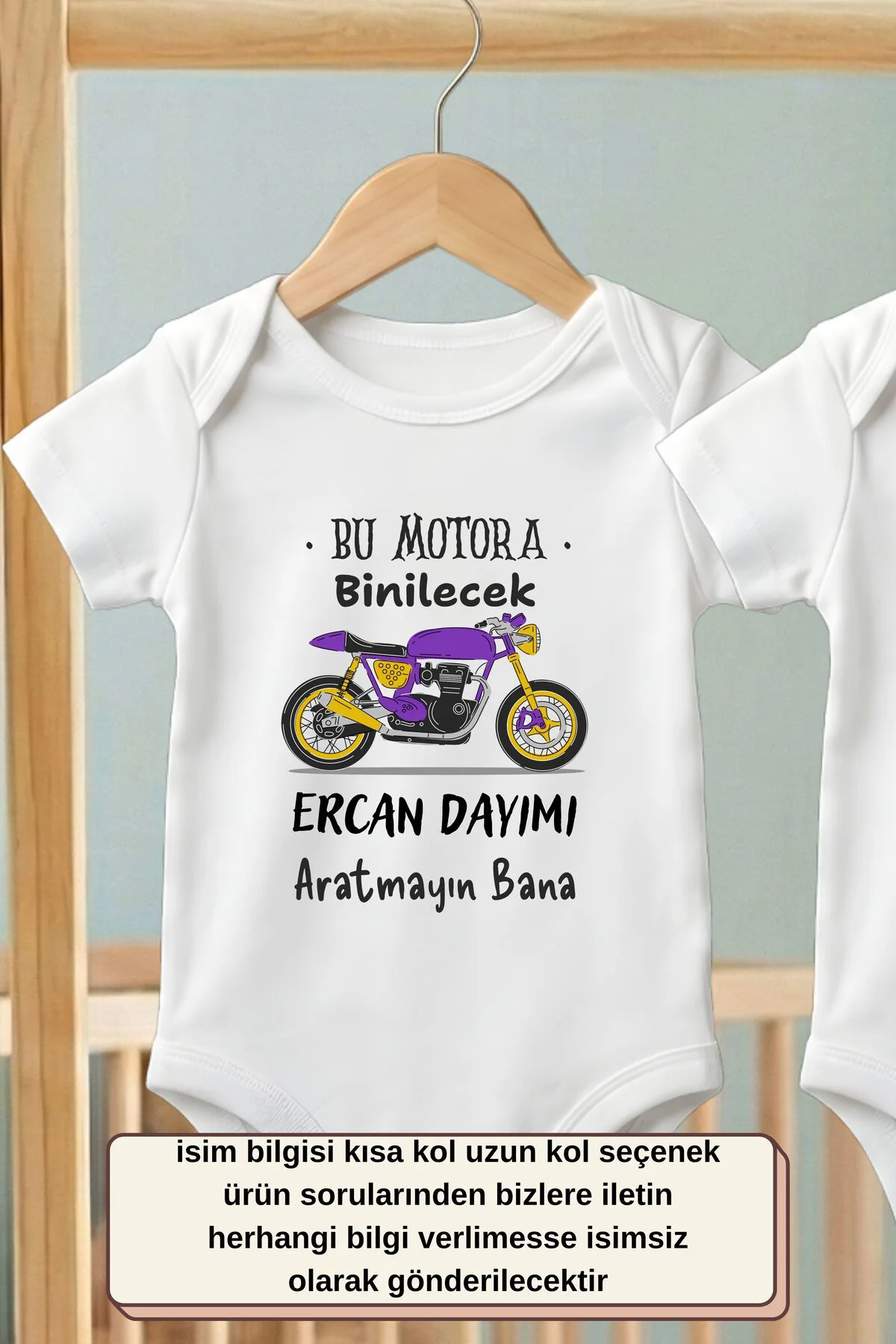 Kişiye Özel İsimli 3'lü Zıbın Seti: Eğlenceli Amca ve Dayı Tasarımlı Bebek Body Kişiye Özel İsimli 3'lü Zıbın Seti: Eğlenceli Amca ve Dayı Tasarımlı Bebek Body - Görsel 2