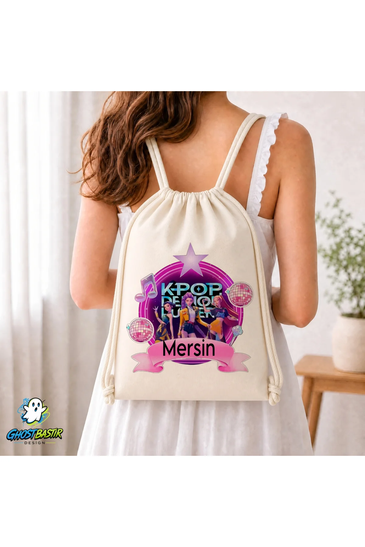 Kişiye Özel K-Pop Demon Hunters Büzgülü Keten Çanta C155 Fiyatı, Yorumları ve Özellikleri