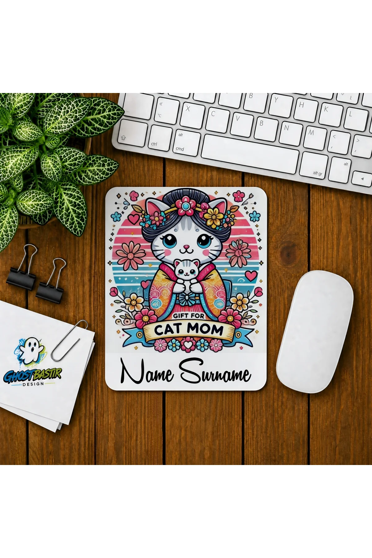 Kişiye Özel Kedi Annesi Baskılı Oyuncu Mousepad 0159