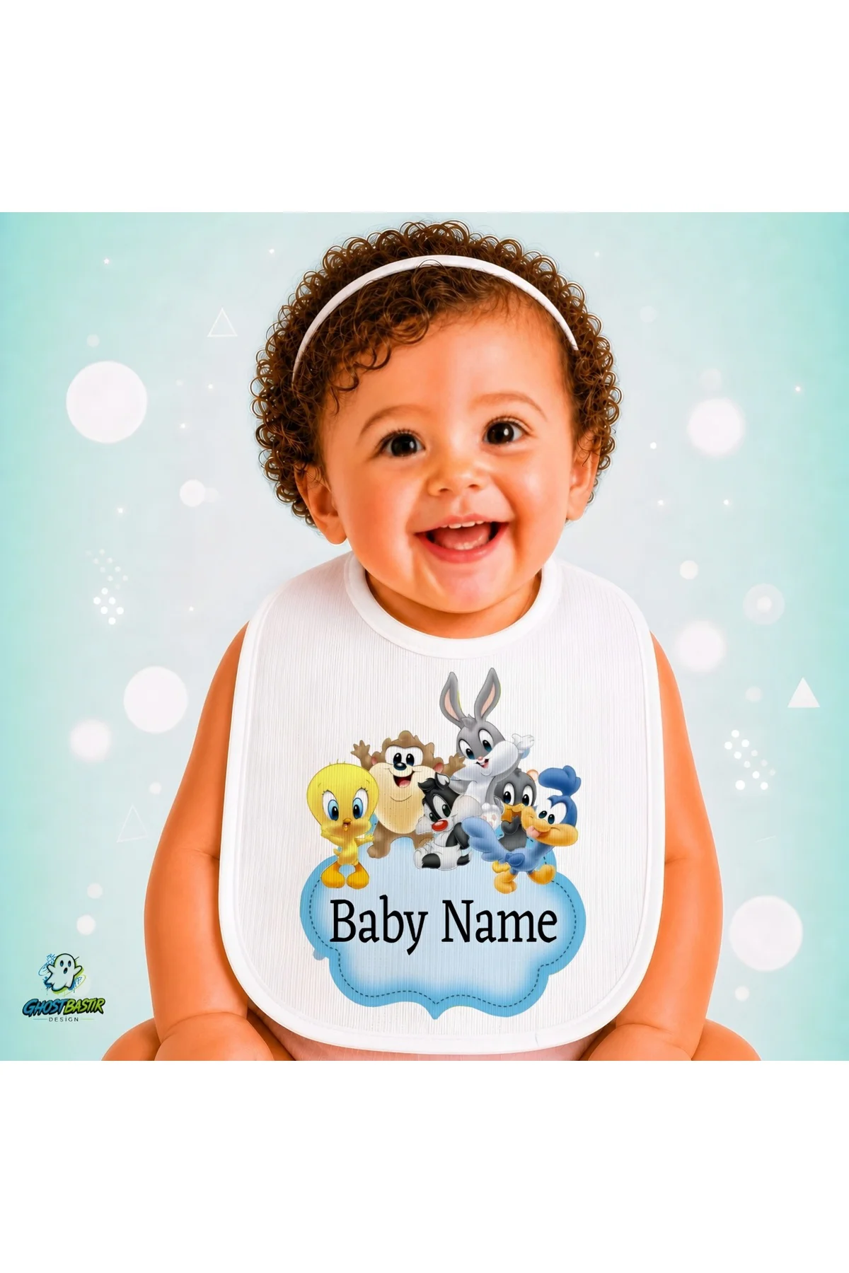 Kişiye Özel Looney Tunes Keten Bebek Mama Önlüğü – Yumuşak, Emici, Yıkanabilir, Özel Tasarım P088