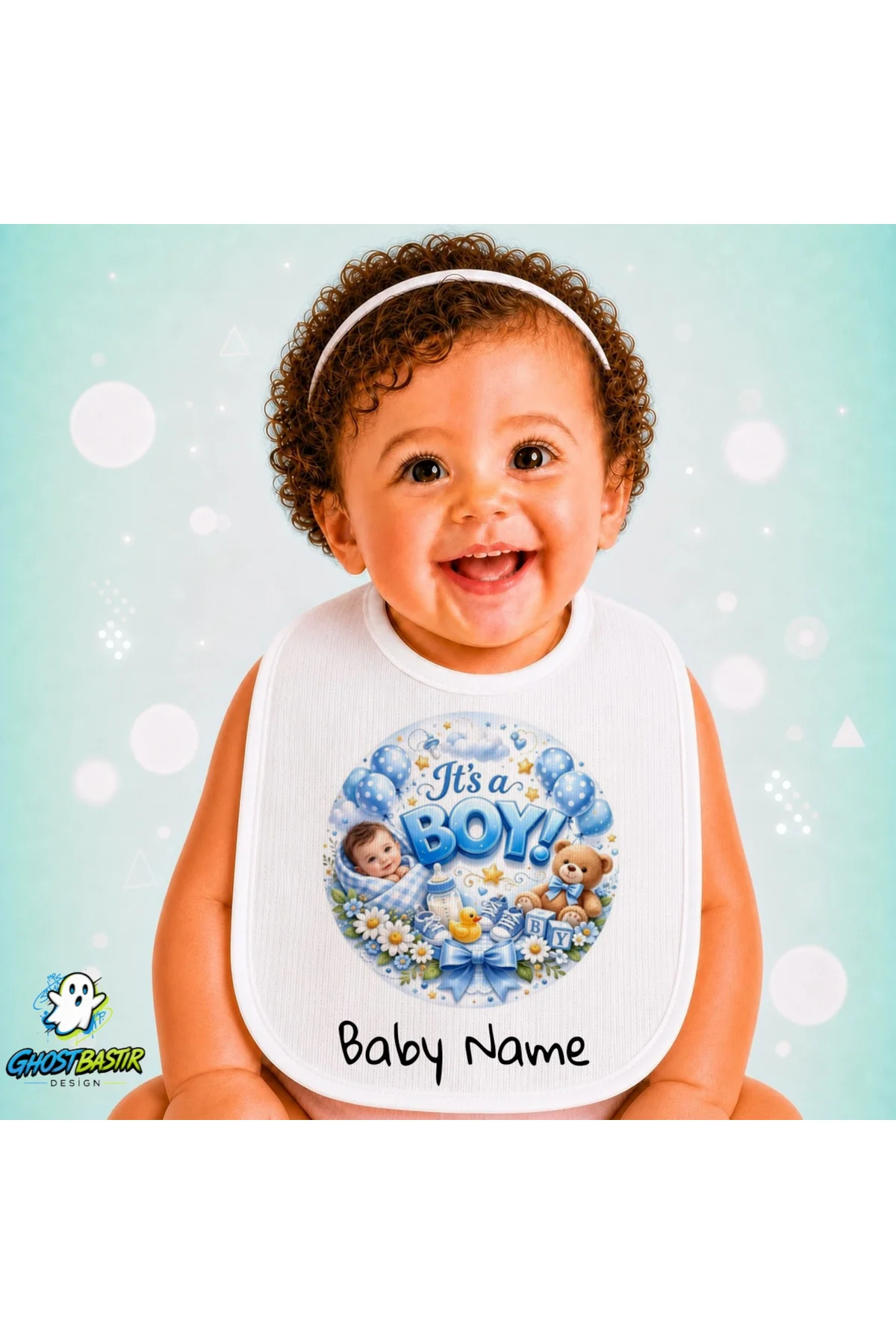 Kişiye Özel Oğlan Çocuğu Keten Bebek Mama Önlüğü – Yumuşak, Emici, Yıkanabilir, Özel Tasarım P098