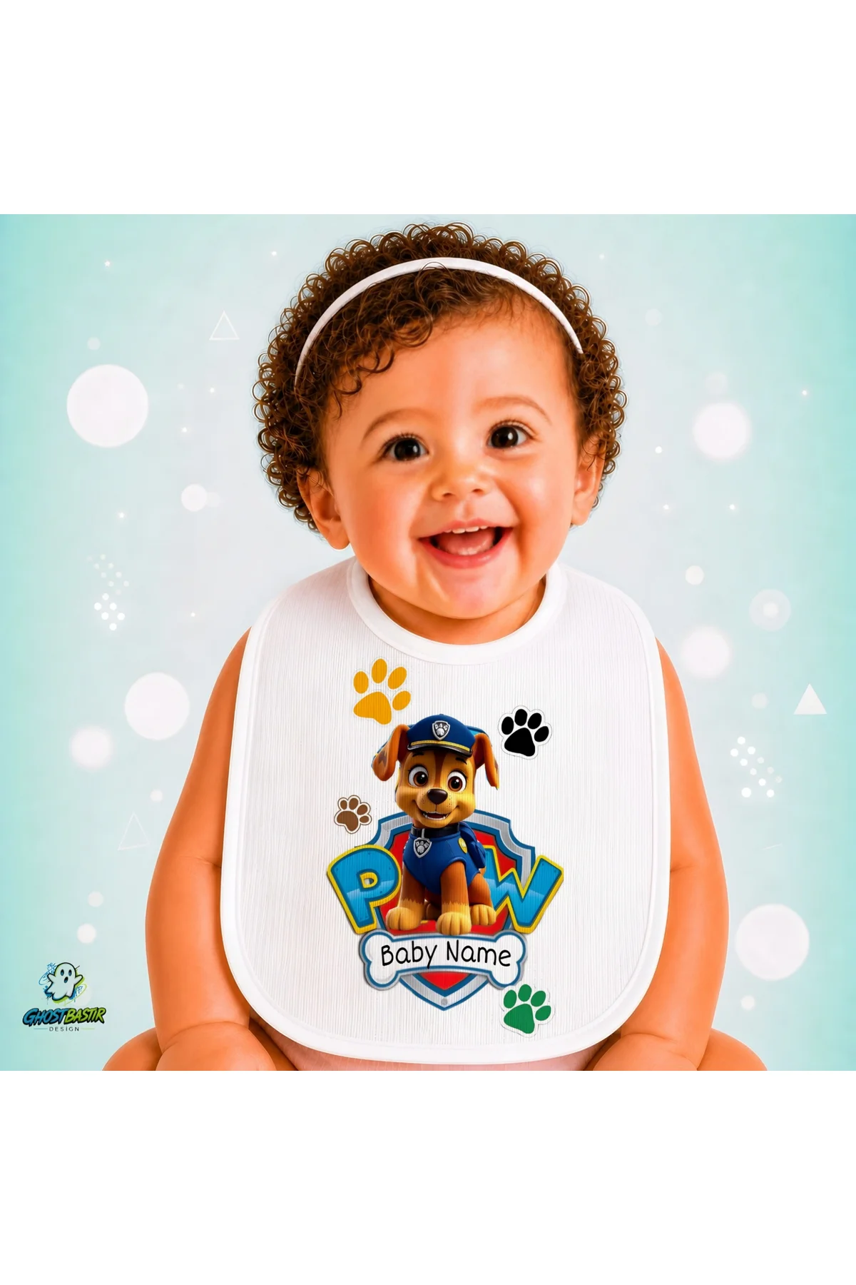 Kişiye Özel Paw Patrol Keten Bebek Mama Önlüğü – Yumuşak, Emici, Yıkanabilir, Özel Tasarım P099