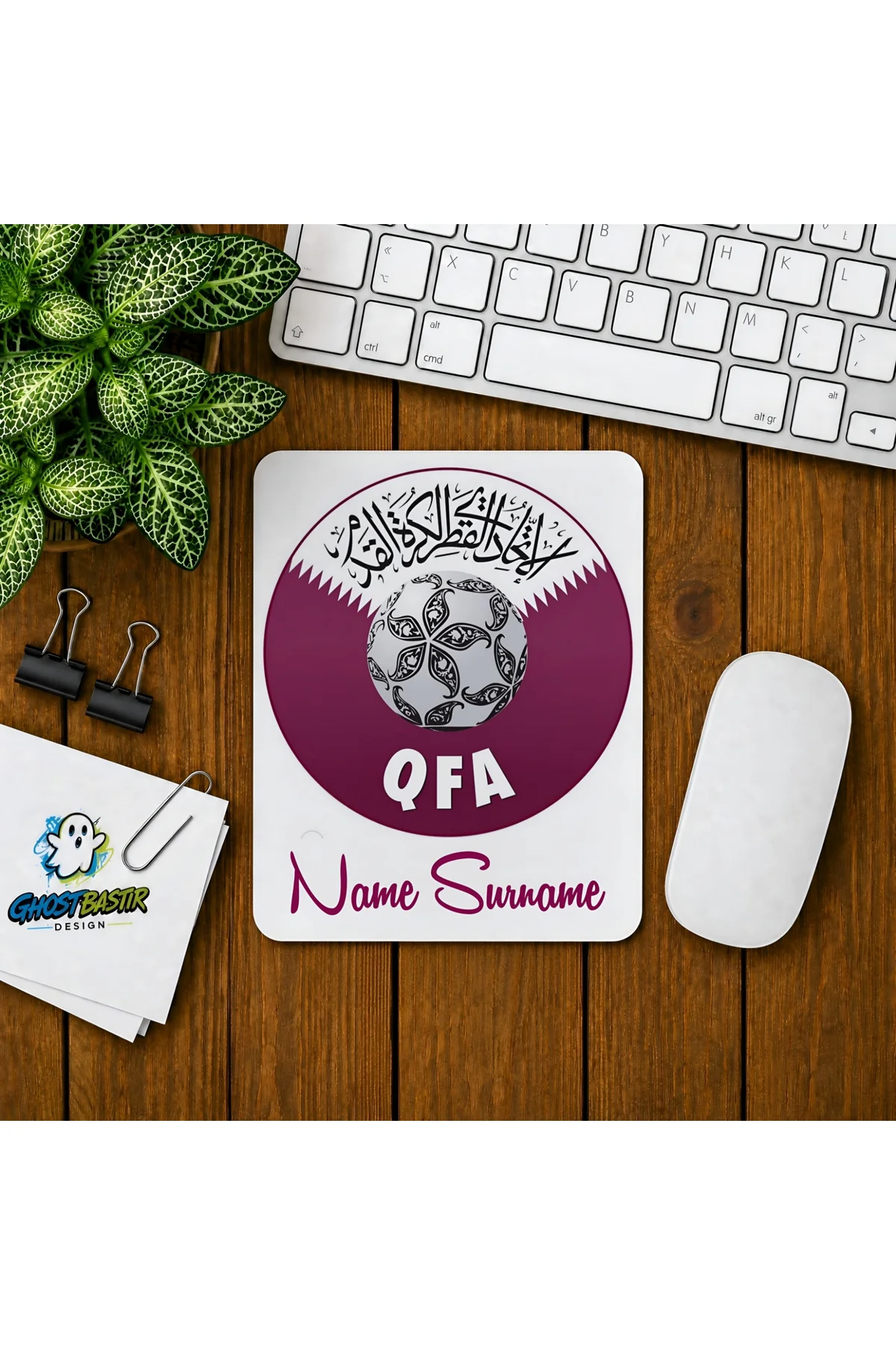 Kişiye Özel Qatar F.A. Baskılı Oyuncu Mousepad 0164
