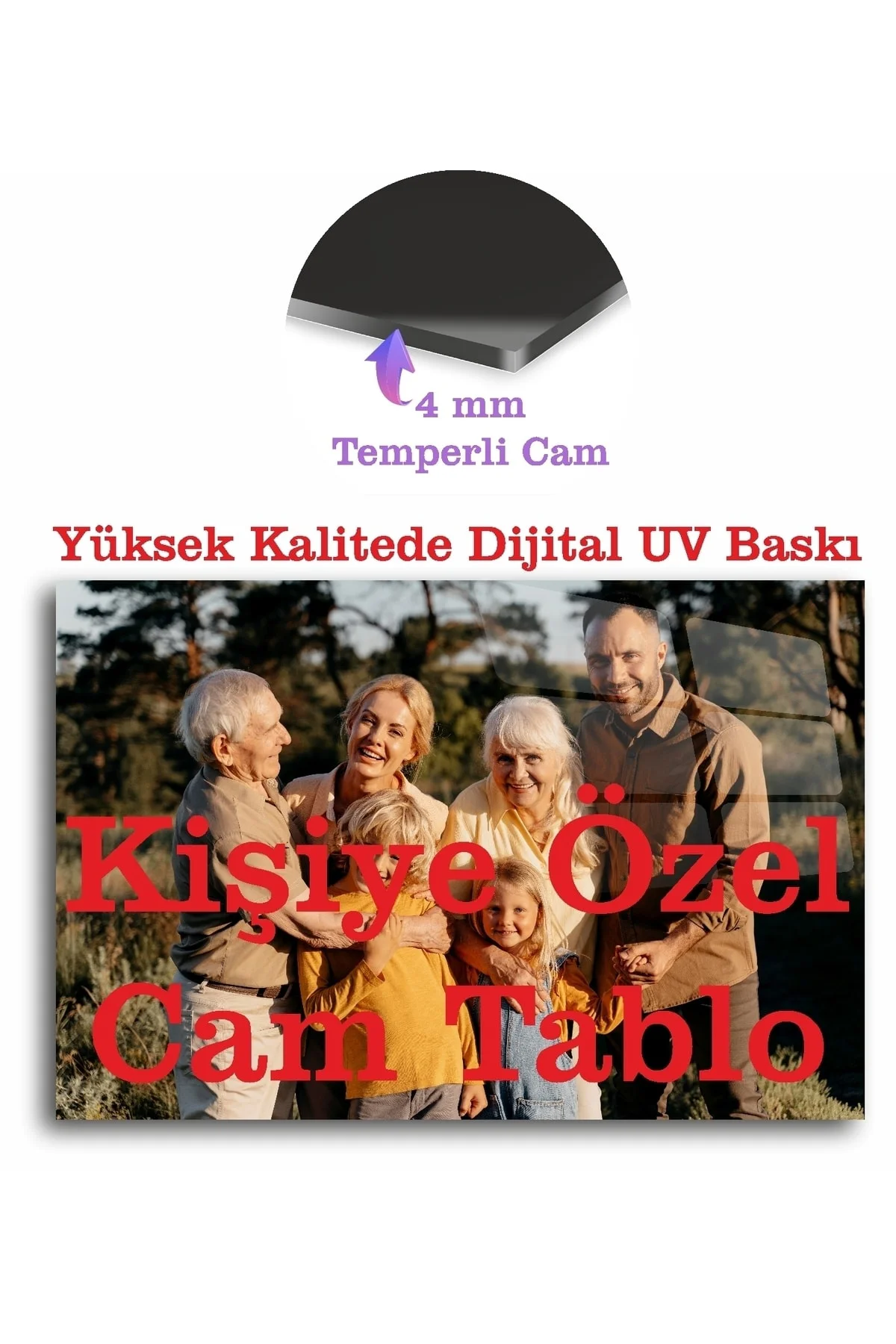 Kişiye Özel Resimli Renkli Baskı Cam Tablo Duvar Dekoru, Özel Fot