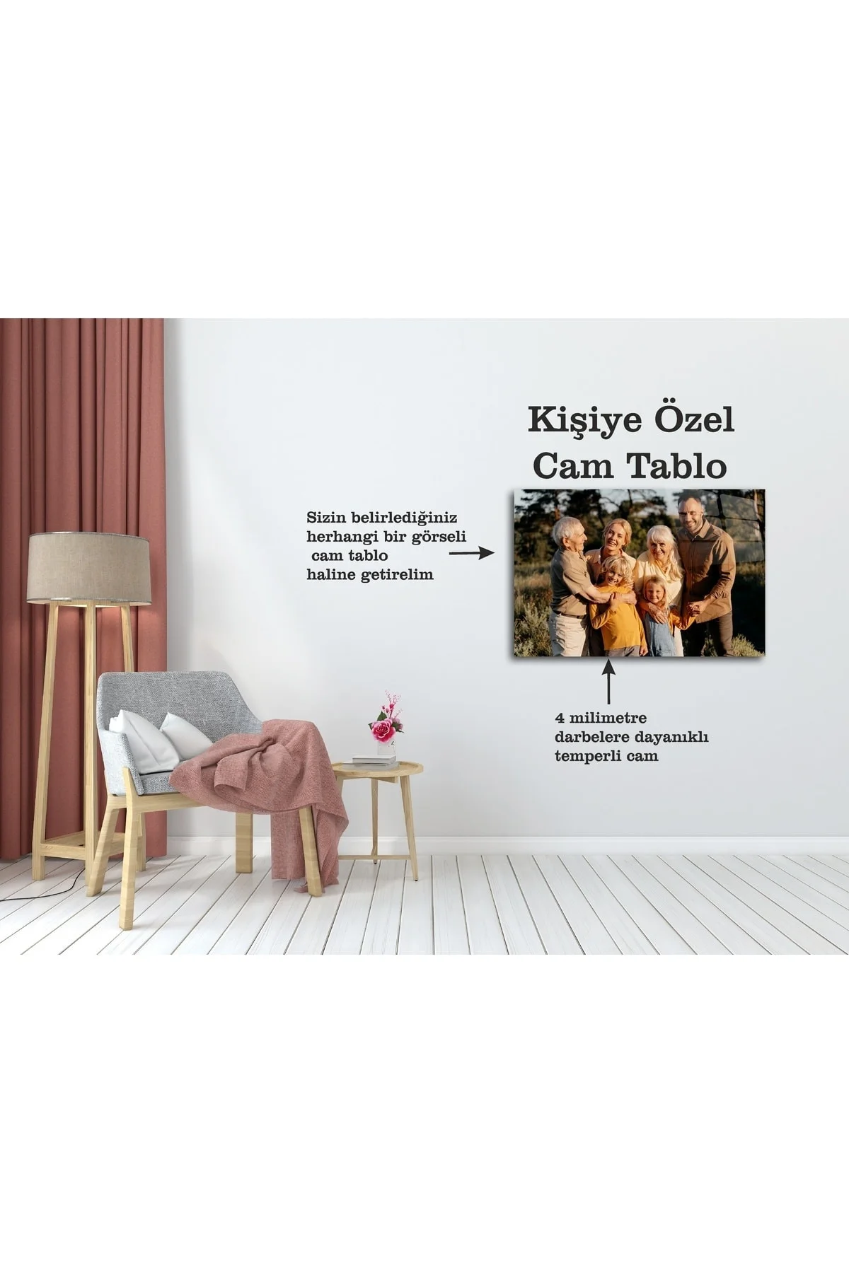 Kişiye Özel Resimli Renkli Baskı Cam Tablo Duvar Dekoru, Özel Fot