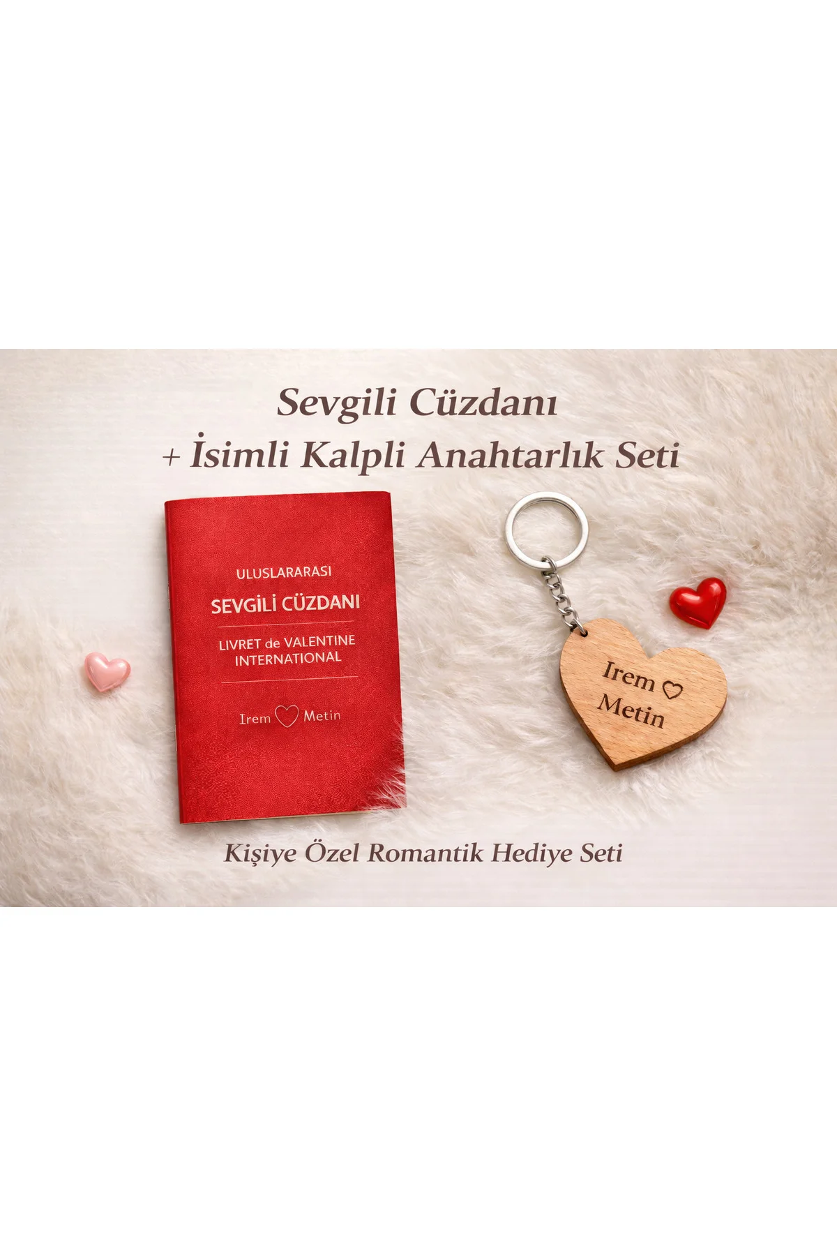 Kişiye Özel Sevgili Cüzdanı ve Kalpli Anahtarlık Kişiye Özel Sevgili Cüzdanı ve Kalpli Anahtarlık