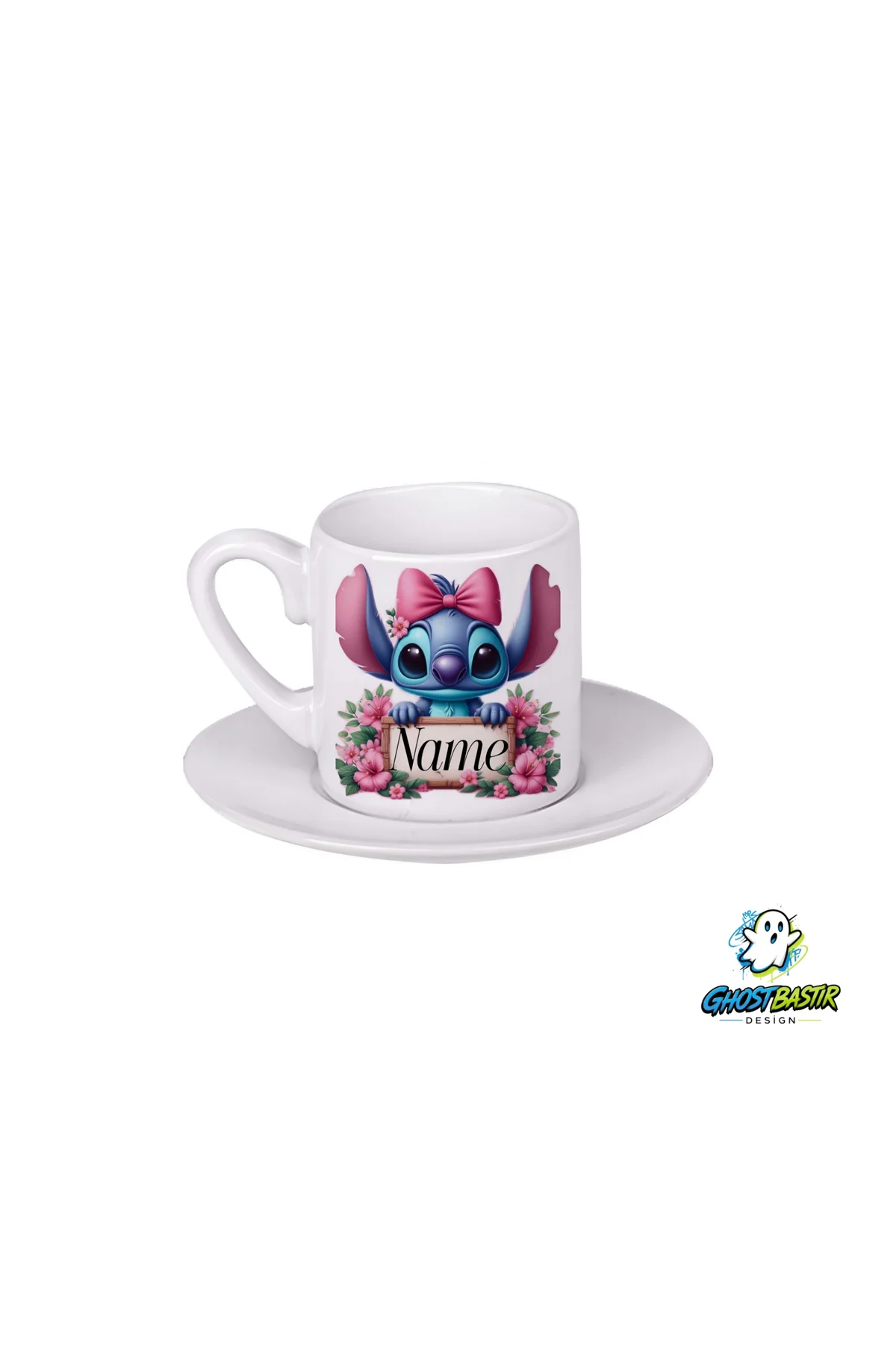 Kişiye Özel Stitch Türk Kahvesi Fincanı 0144