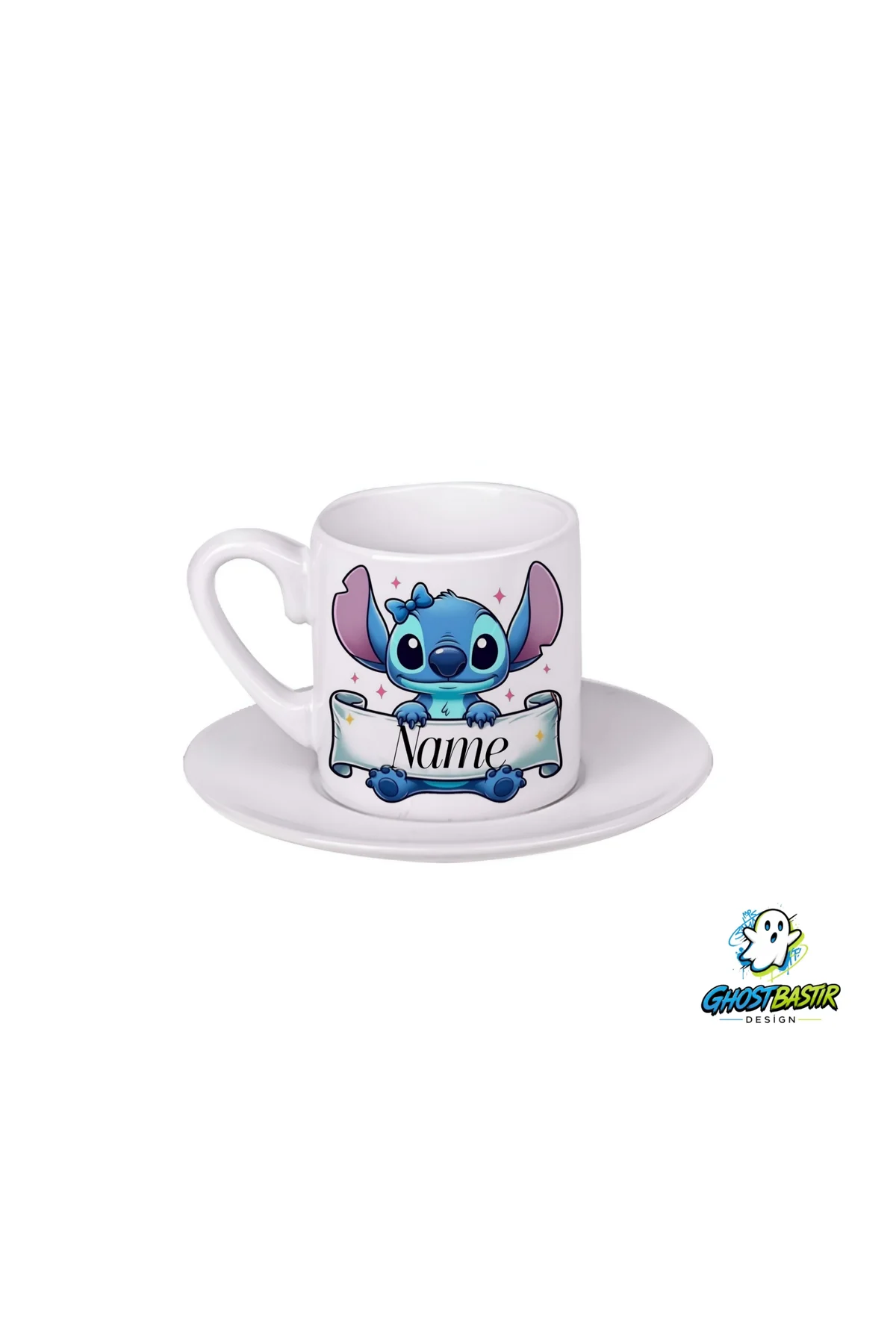 Kişiye Özel Stitch Türk Kahvesi Fincanı 0143