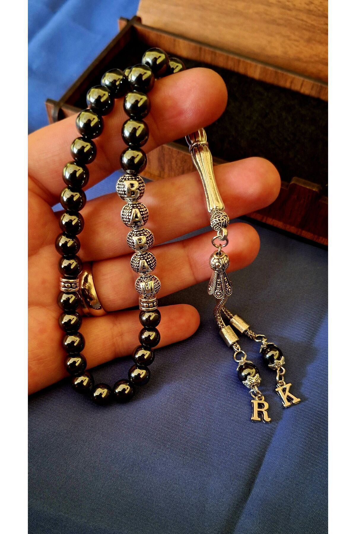 Arsin Kişiye Özel Tesbih Orijinal Hematit Taşından Doğal Tesbih