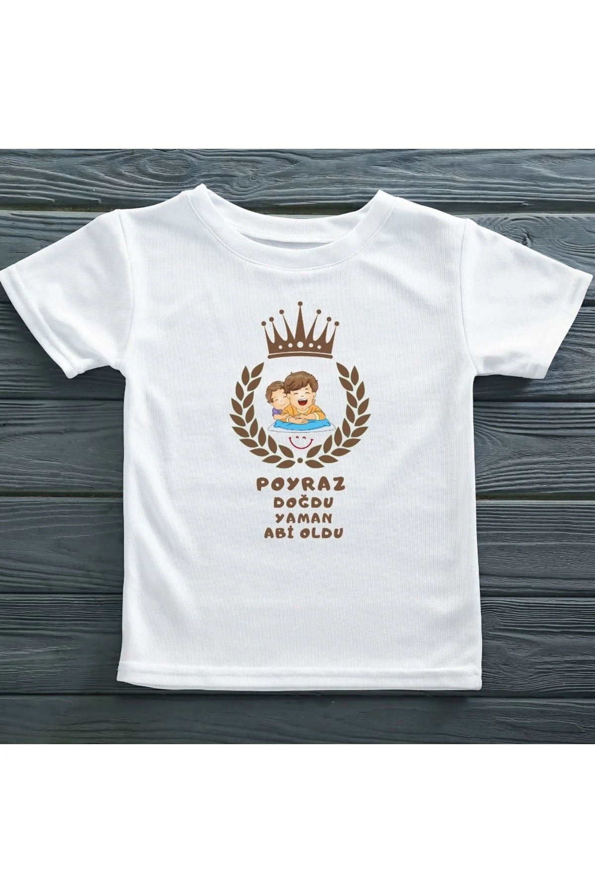 Kişiye Özel Tişört- Abla Abi Oldu yazılı