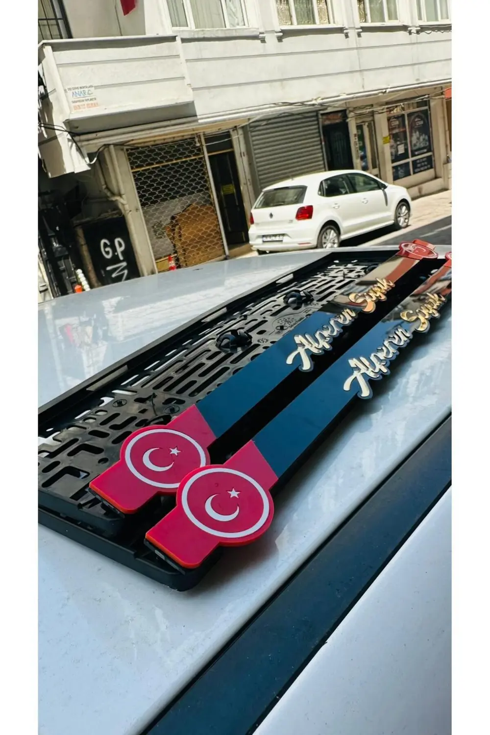 Kişiye Özel Türk Bayraklı Model 3d Pleksi Takmatik Plakalık