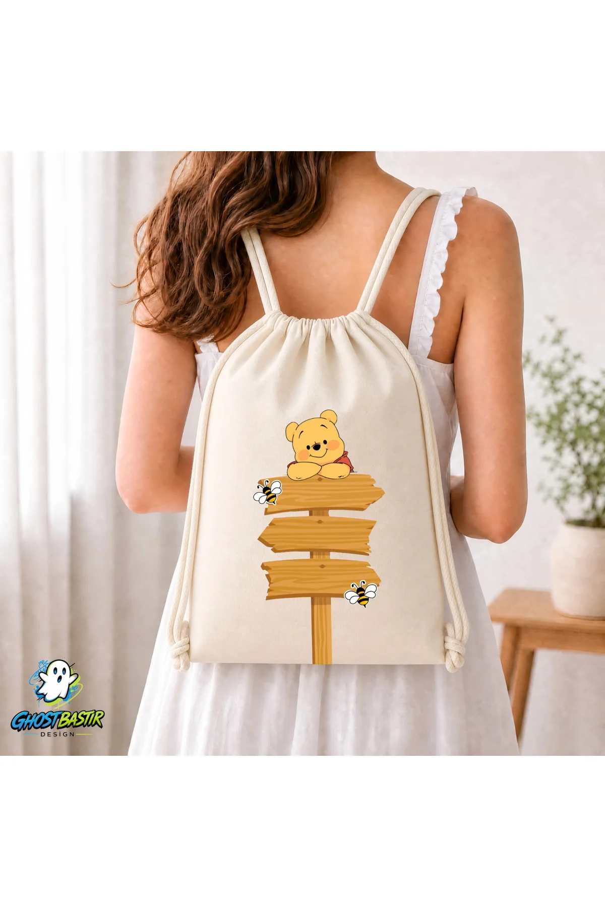 Kişiye Özel Winnie The Pooh Büzgülü Keten Çanta C162 Fiyatı, Yorumları ve Özellikleri