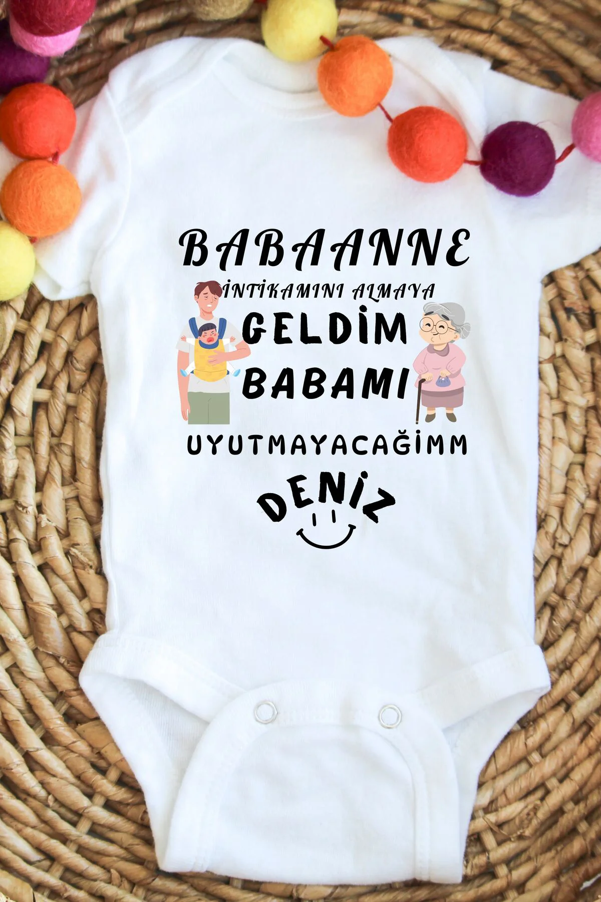Kişiye Özel Zıbın Babaanne -Anneanne Babamı Uyutmayacağım