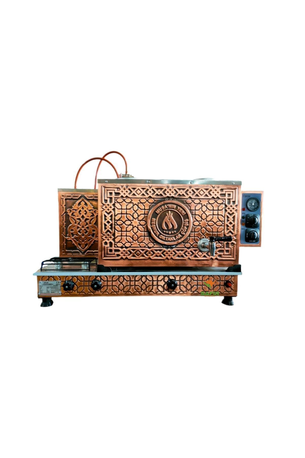 Kişiye Ve Firmaya Özel Isimli Logolu 3 Gözlü Bakır Çay Kazanı Tam