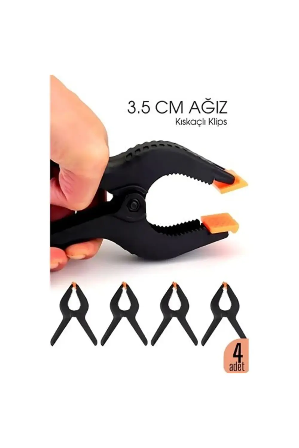 Kıskaç Klips Yaylı Işken ce Plastik Kelepçe Güçlü Mafsallı Çene 3