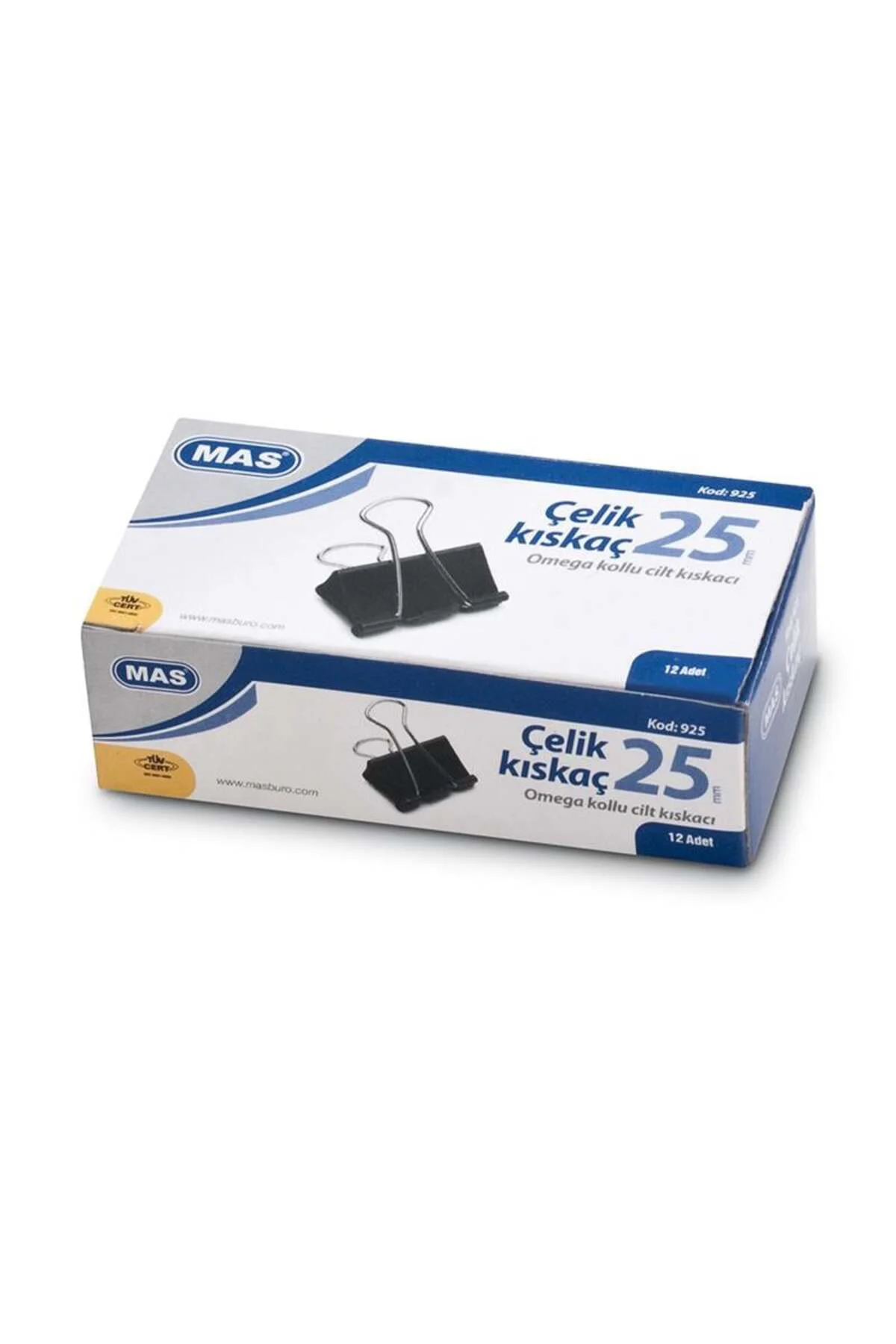 Kıskaç Omega Çelik Siyah 25mm 12'li Paket