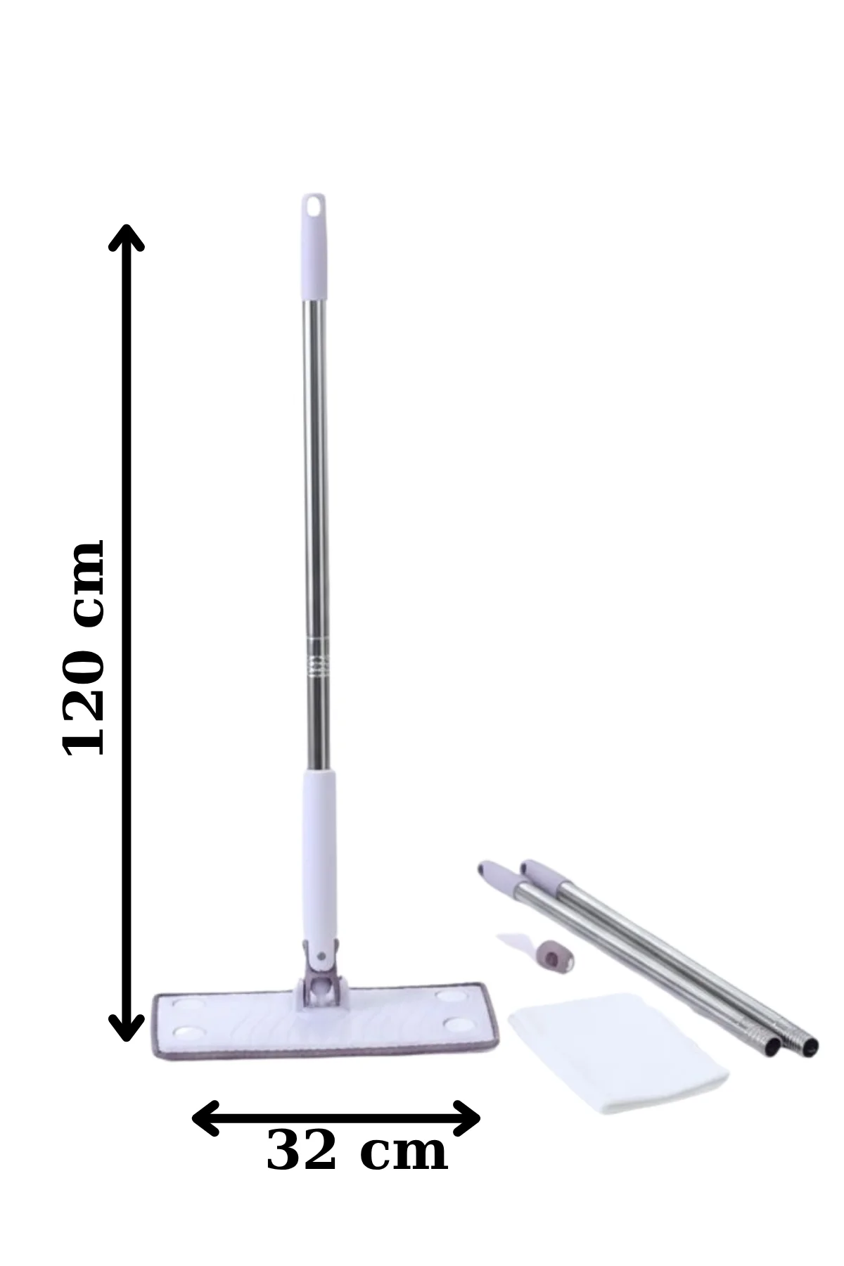 Kıskaçlı Temizlik Mopu, Hijyenik Çok Amaçlı Pratik Uzun Mop, Temi