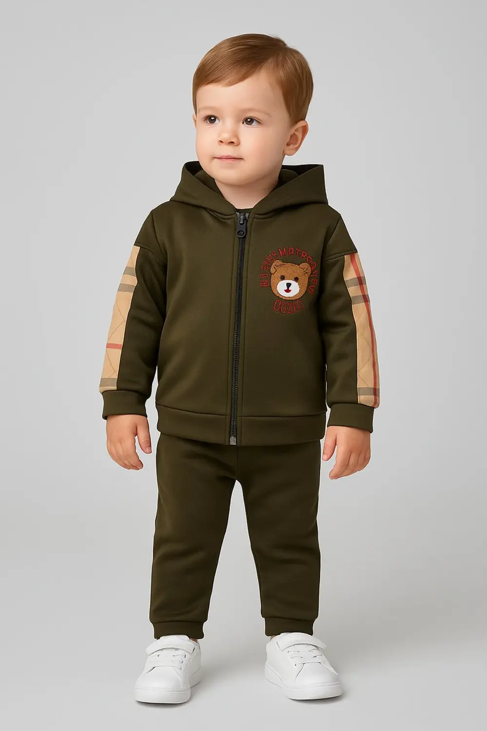 Kışlık Kapüşonlu Polar Astarlı Scuba Erkek Bebek ve Çocuk Takımı