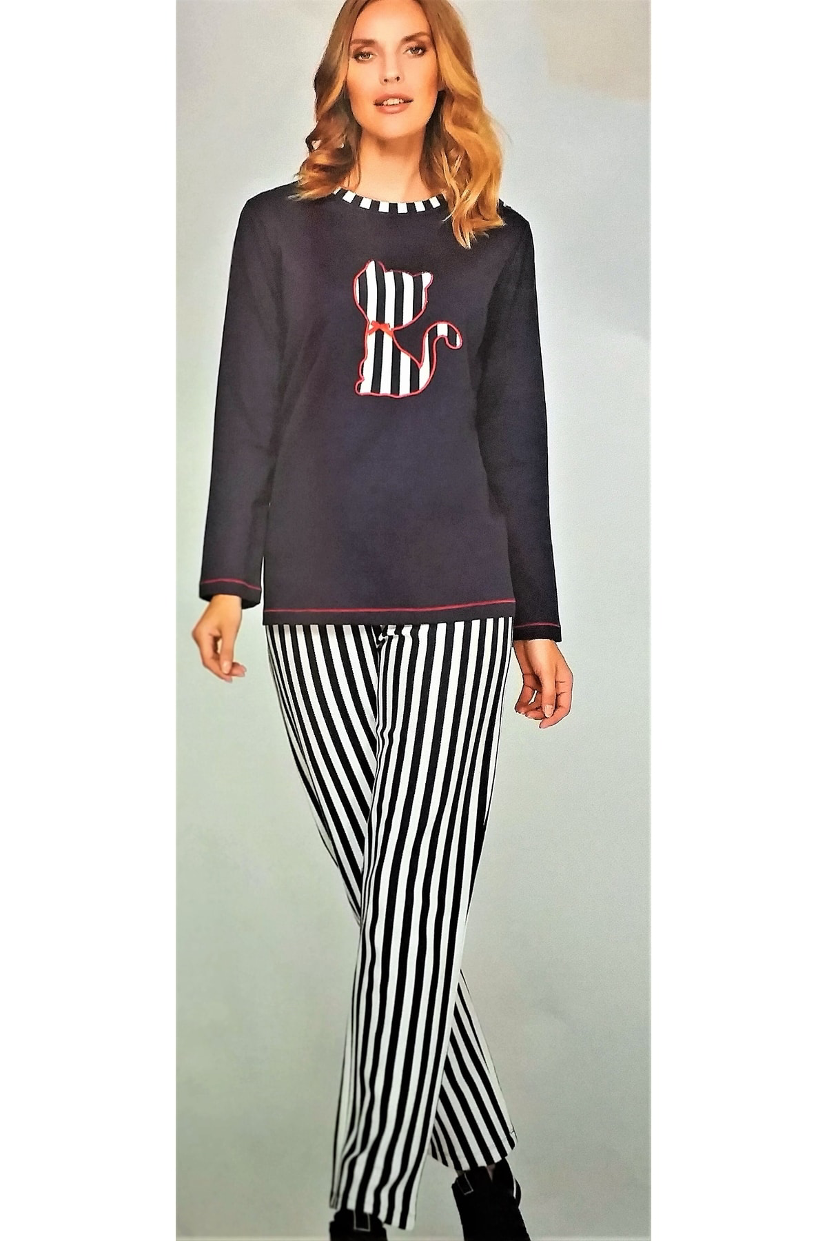 Kışlık Pijama Takımı Lacivert