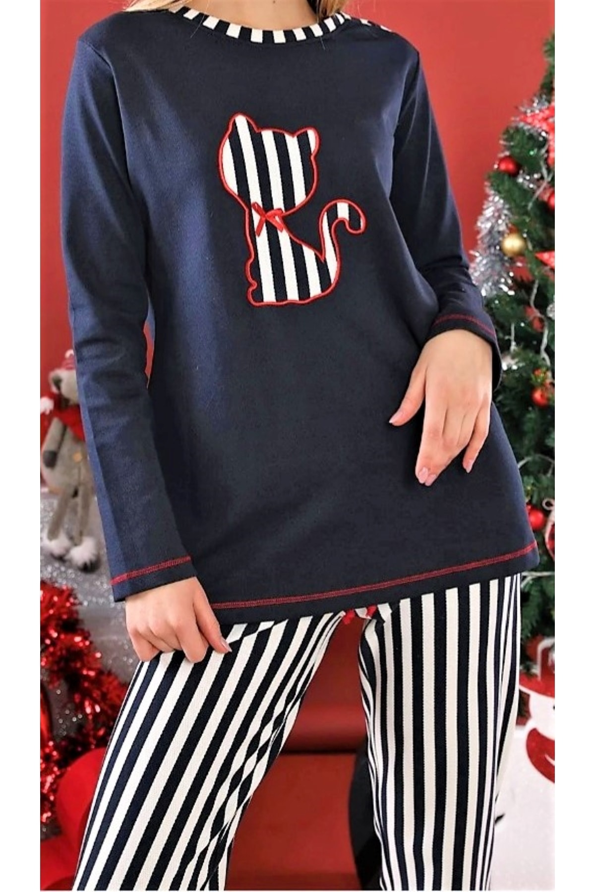 Kışlık Pijama Takımı Lacivert