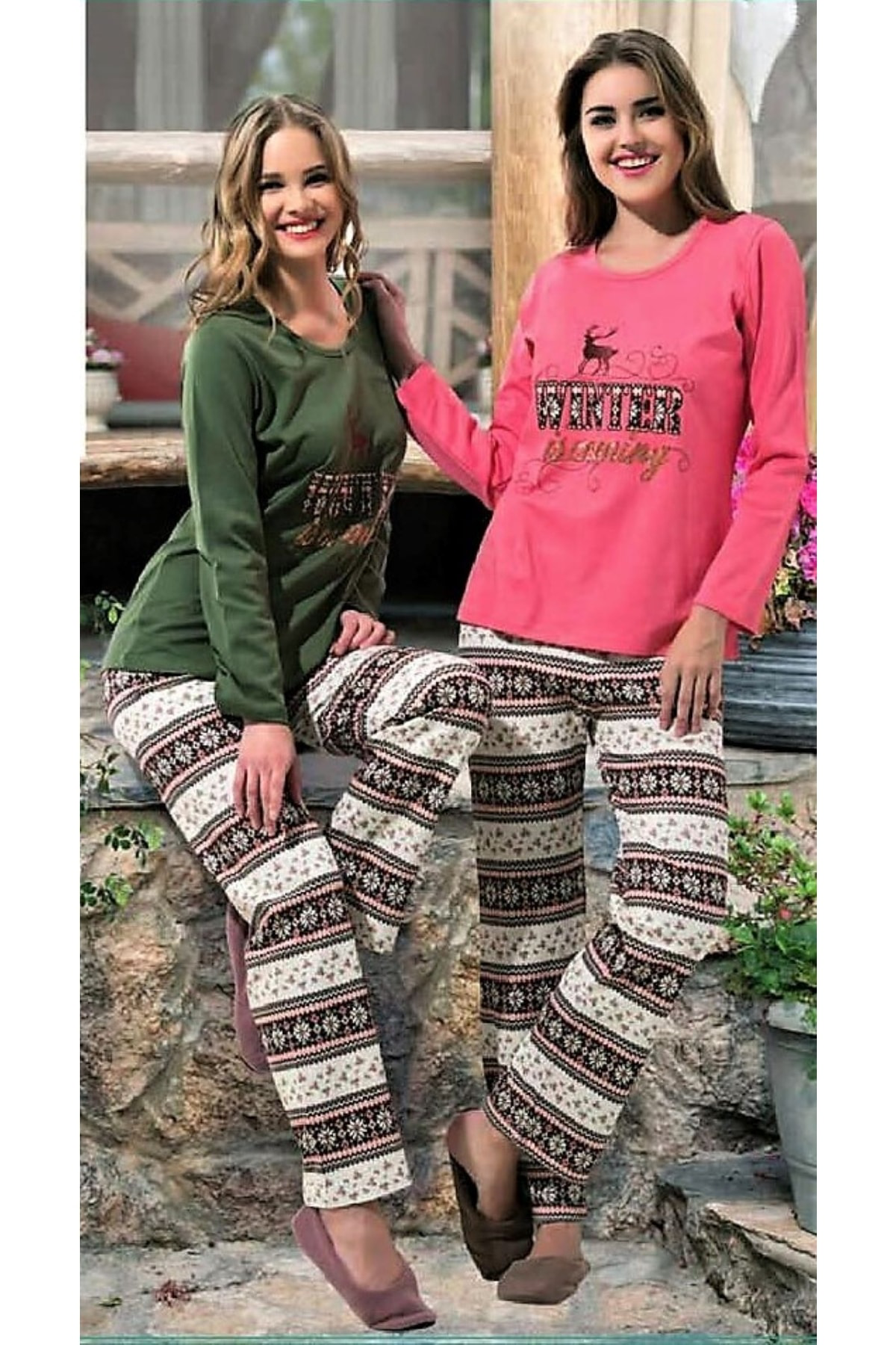 Kışlık Pijama Takımı Yeşil