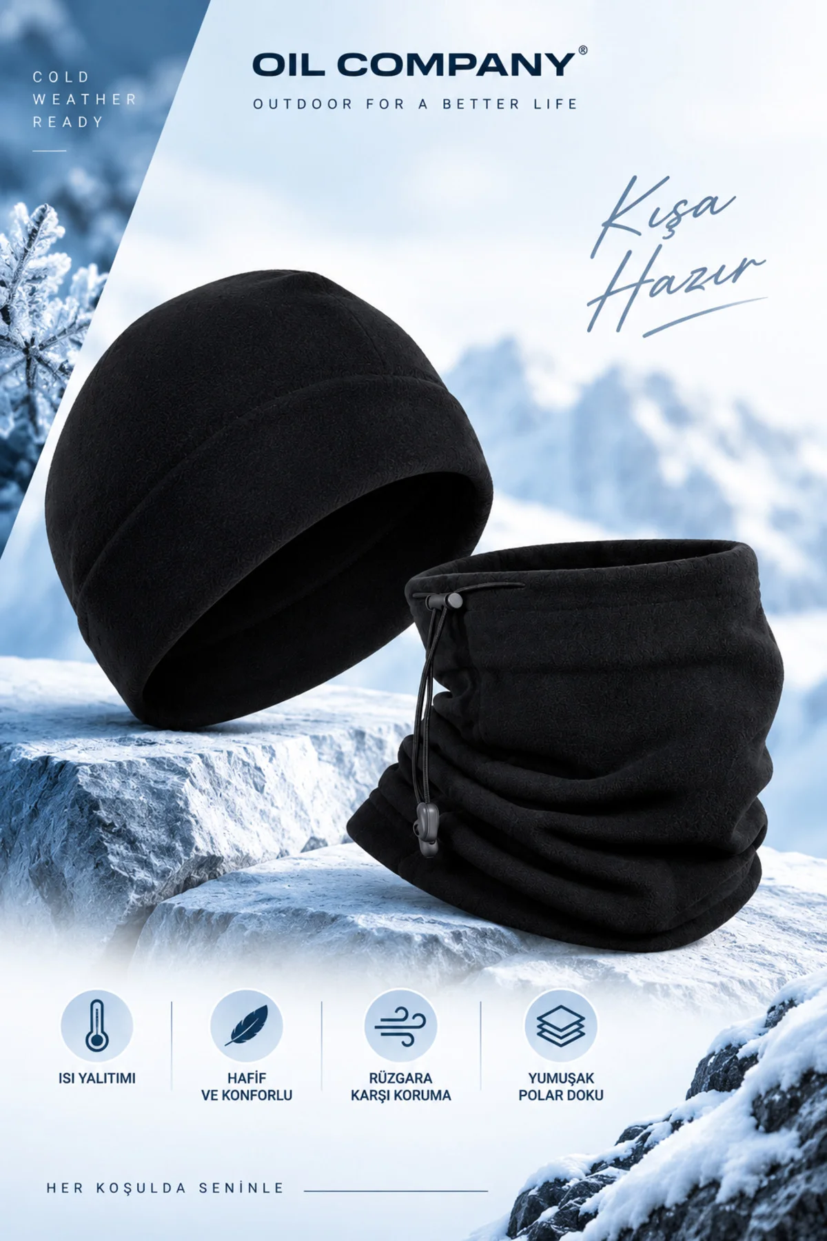 Kışlık Polar Bere ve Boyunluk Seti - YUMUŞAK DOKU