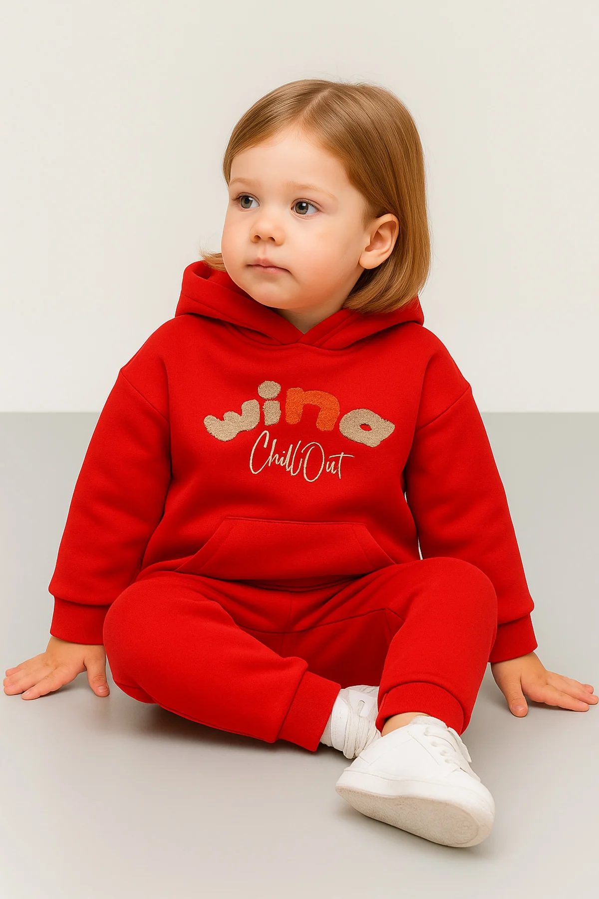 Kışlık Unisex Skuba Kumaş Polar Astarlı Süzene Nakışlı Kapüşonlu 