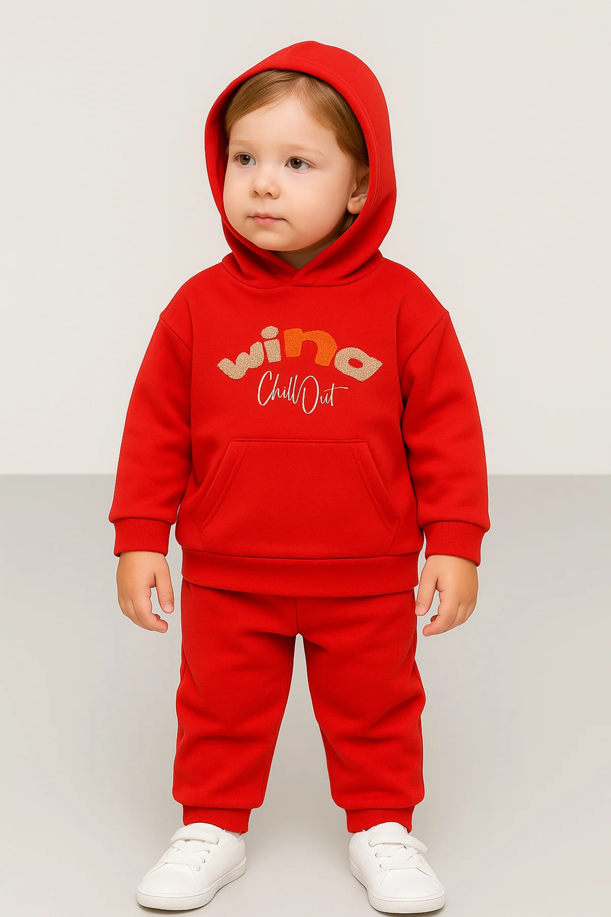 Kışlık Unisex Skuba Kumaş Polar Astarlı Süzene Nakışlı Kapüşonlu 