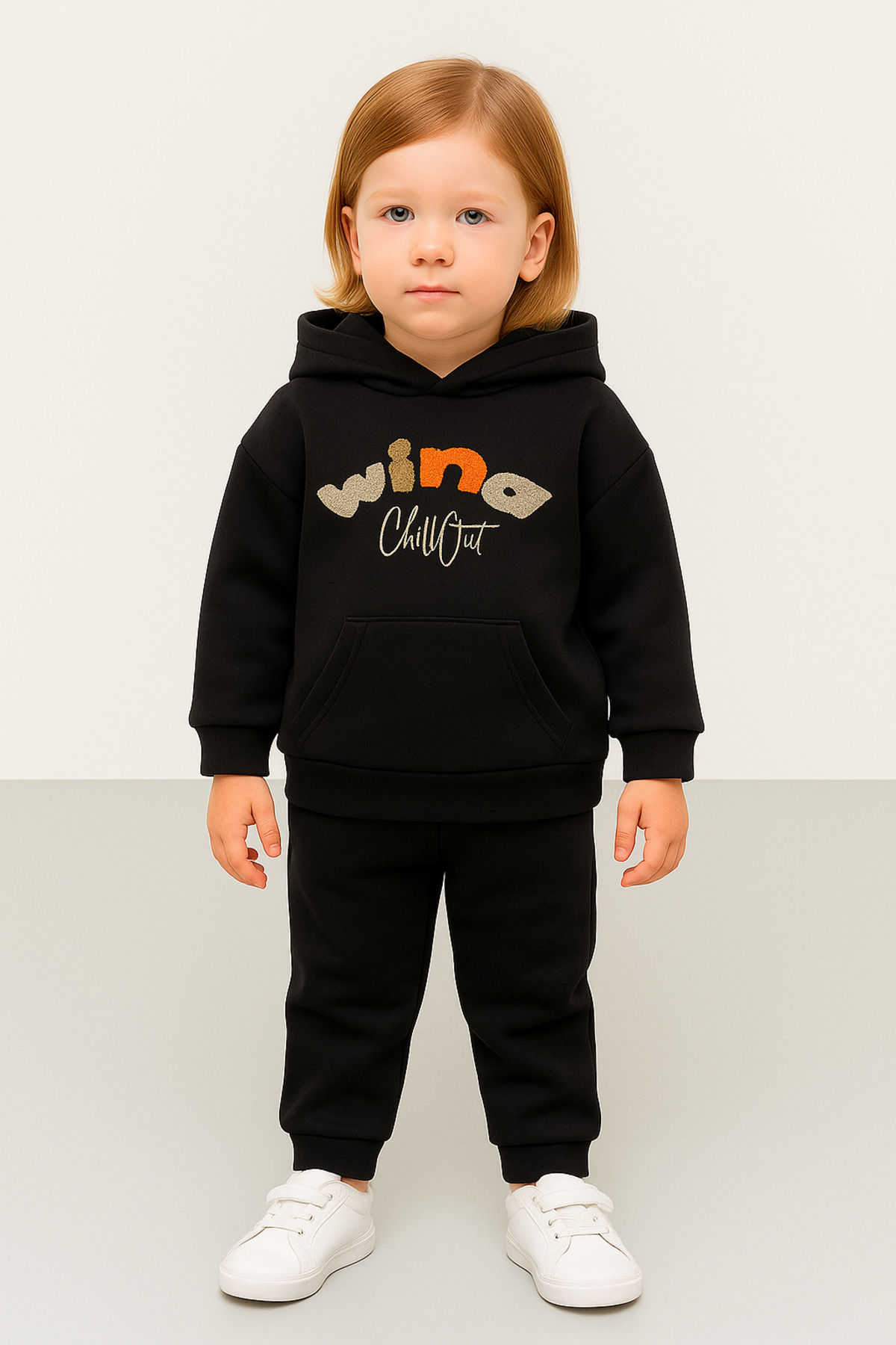 Oz Baby Kışlık Unisex Skuba Kumaş Polar Astarlı Süzene Nakışlı Kapüşonlu