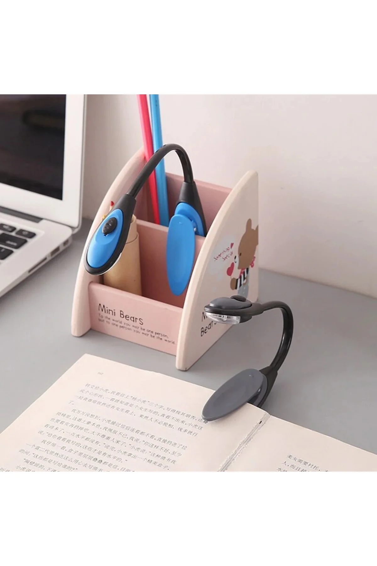 Kitap Okuma Işığı Led Booklight Kıskaçlı Pilli Model Led Işık - Görsel 4