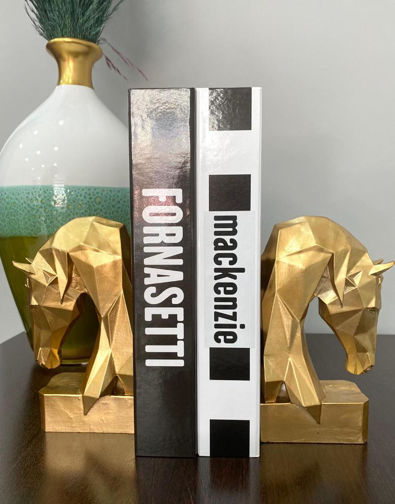 Mirsa Global Kitap Tutucu Kübik At Figürlü 2 Li Gold  Renkli ( Polyester)