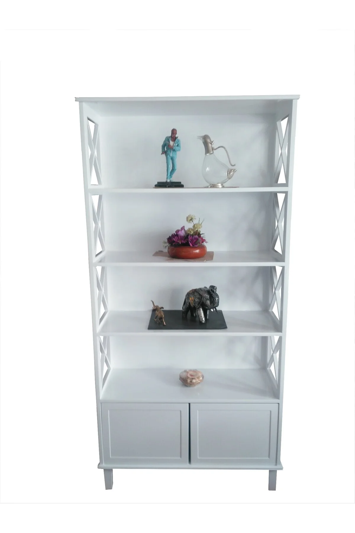 Kitaplık 18057 ÇAPRAZ Yan Model Kayın MDF Torna Alt Kapak raf Parlak Beyaz Lake Kitaplık 18057 ÇAPRAZ Yan Model Kayın MDF Torna Alt Kapak raf Parlak Beyaz Lake - Görsel 2