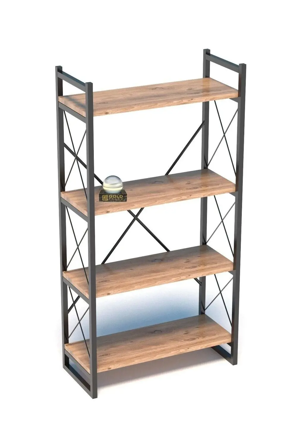 KİTAPLIK 4 RAFLI CEVİZ