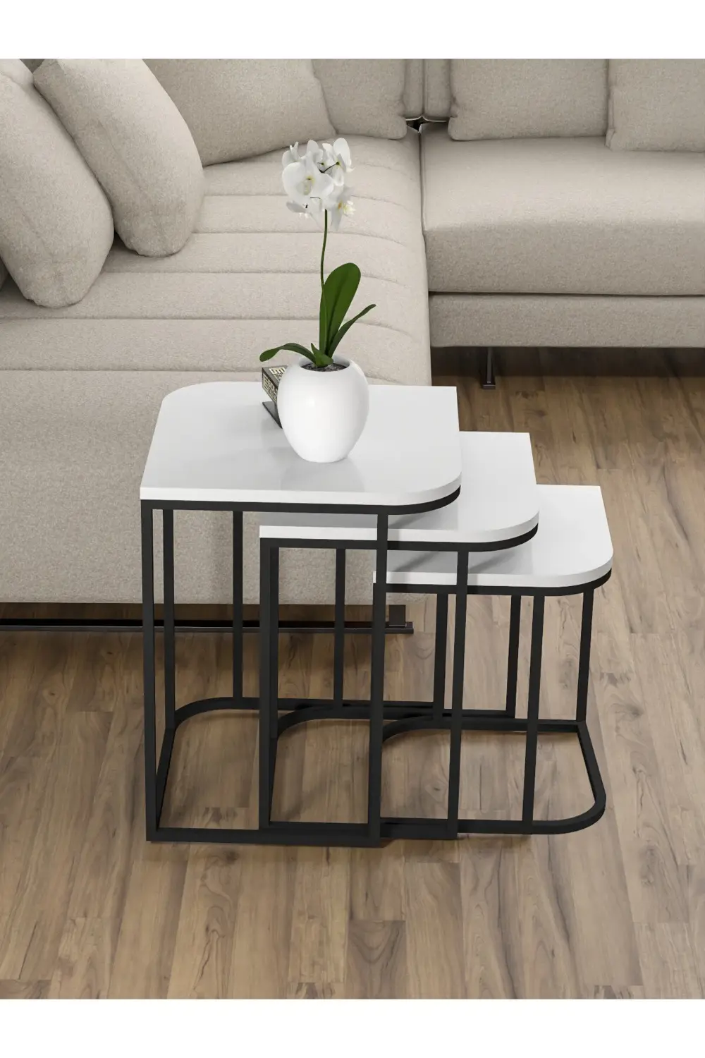 Kitaplık Çiçeklik 6 Raflı Ceviz Çok Amaçlı Stand Altı Bölmeli 160