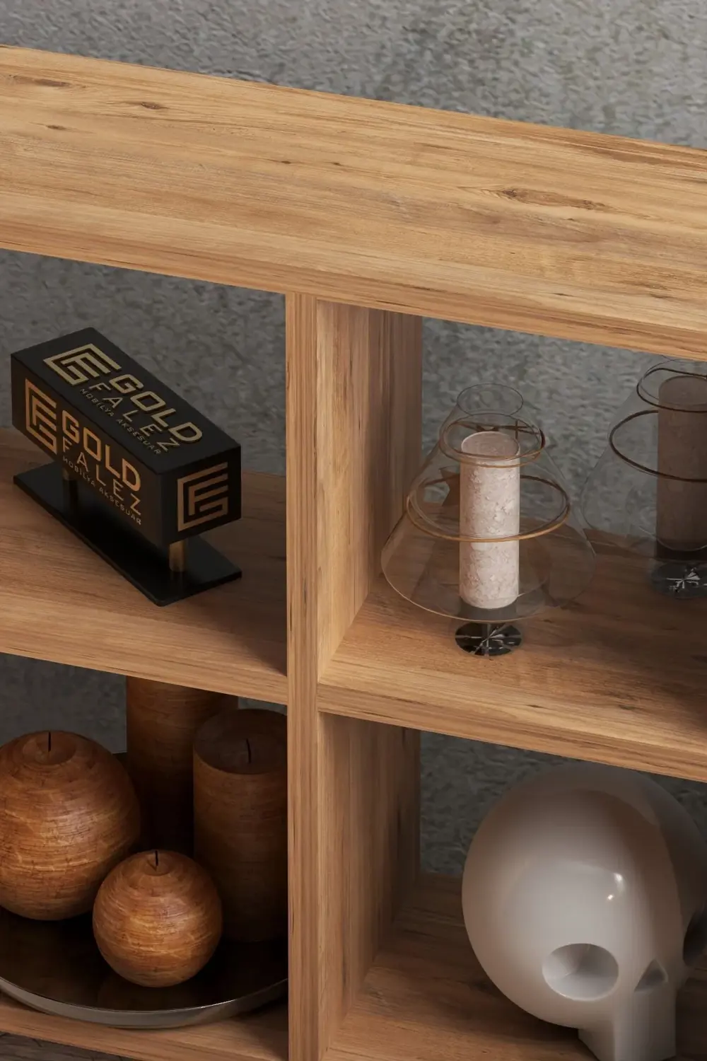 KİTAPLIK ÇOK AMAÇLI MUTFAK RAF DOLAP 9 BÖLMELİ ATLANTİK ÇAM