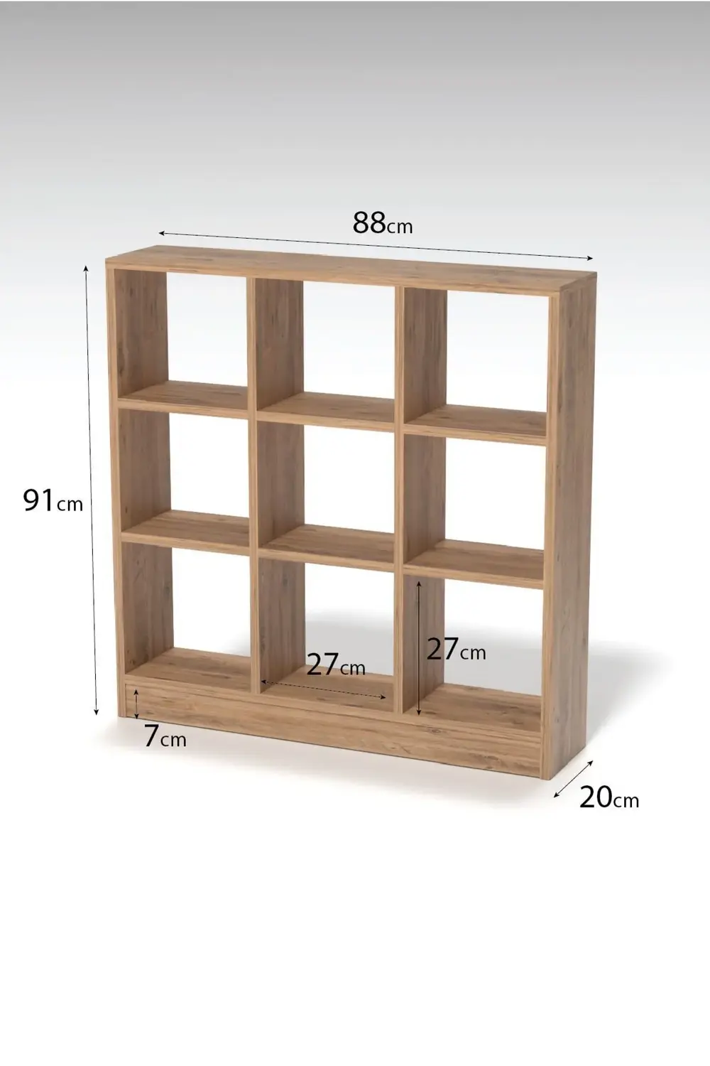 KİTAPLIK ÇOK AMAÇLI MUTFAK RAF DOLAP 9 BÖLMELİ ATLANTİK ÇAM