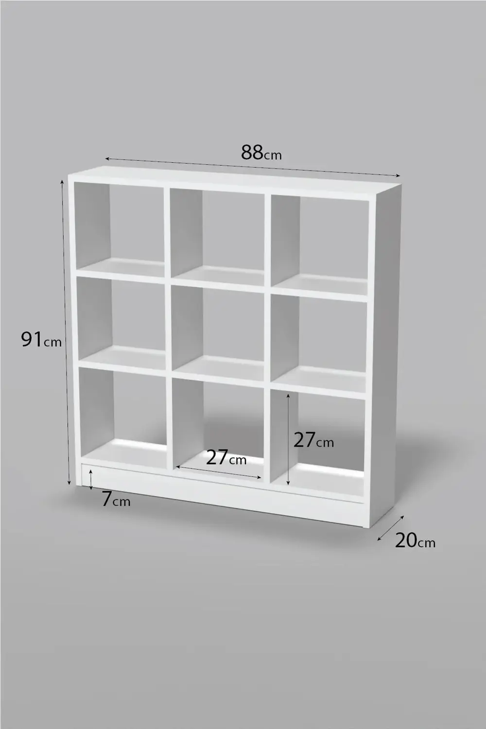 KİTAPLIK ÇOK AMAÇLI MUTFAK RAF DOLAP 9 BÖLMELİ BEYAZ