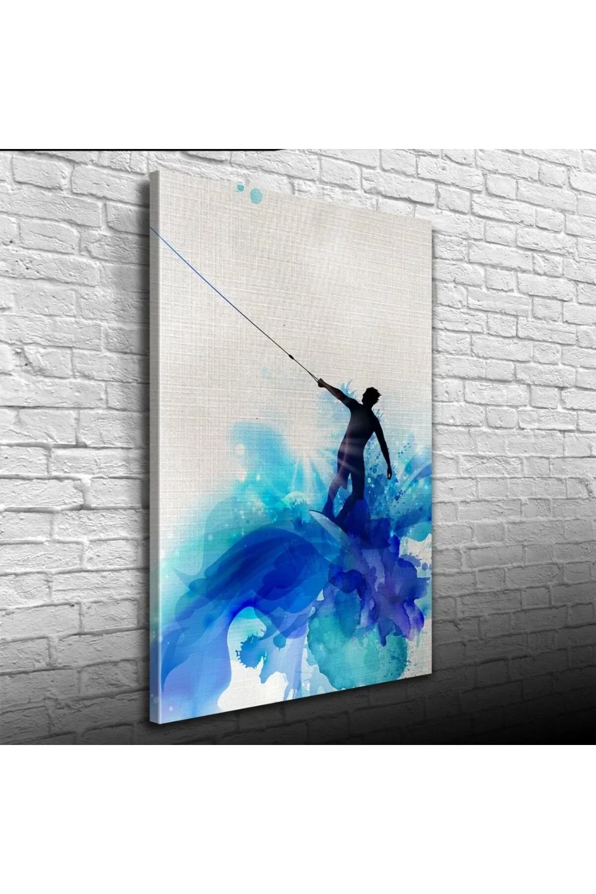 Kitesurf Yapan Sporcu Suluboya Kanvas Tablo 50 x 70
