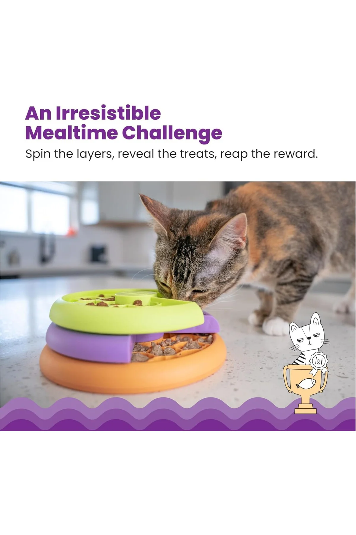 Kitty Lickin' Layers Çok Katmanlı Kedi Eğlenceli Besleyici Kedi T