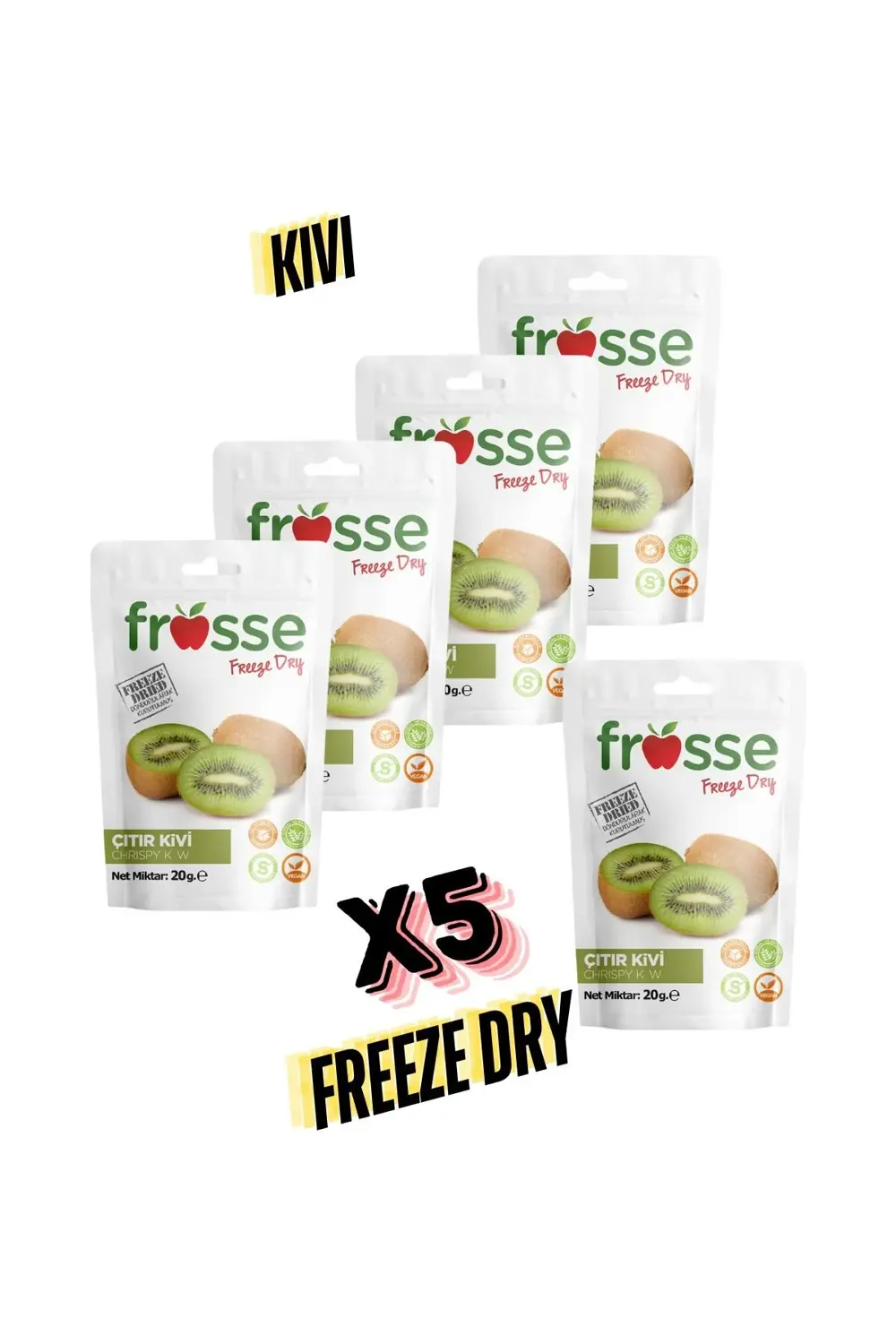 Kivi Kıtırı - Freeze Dried - Üretici Firmadan Dondurularak Kurutu